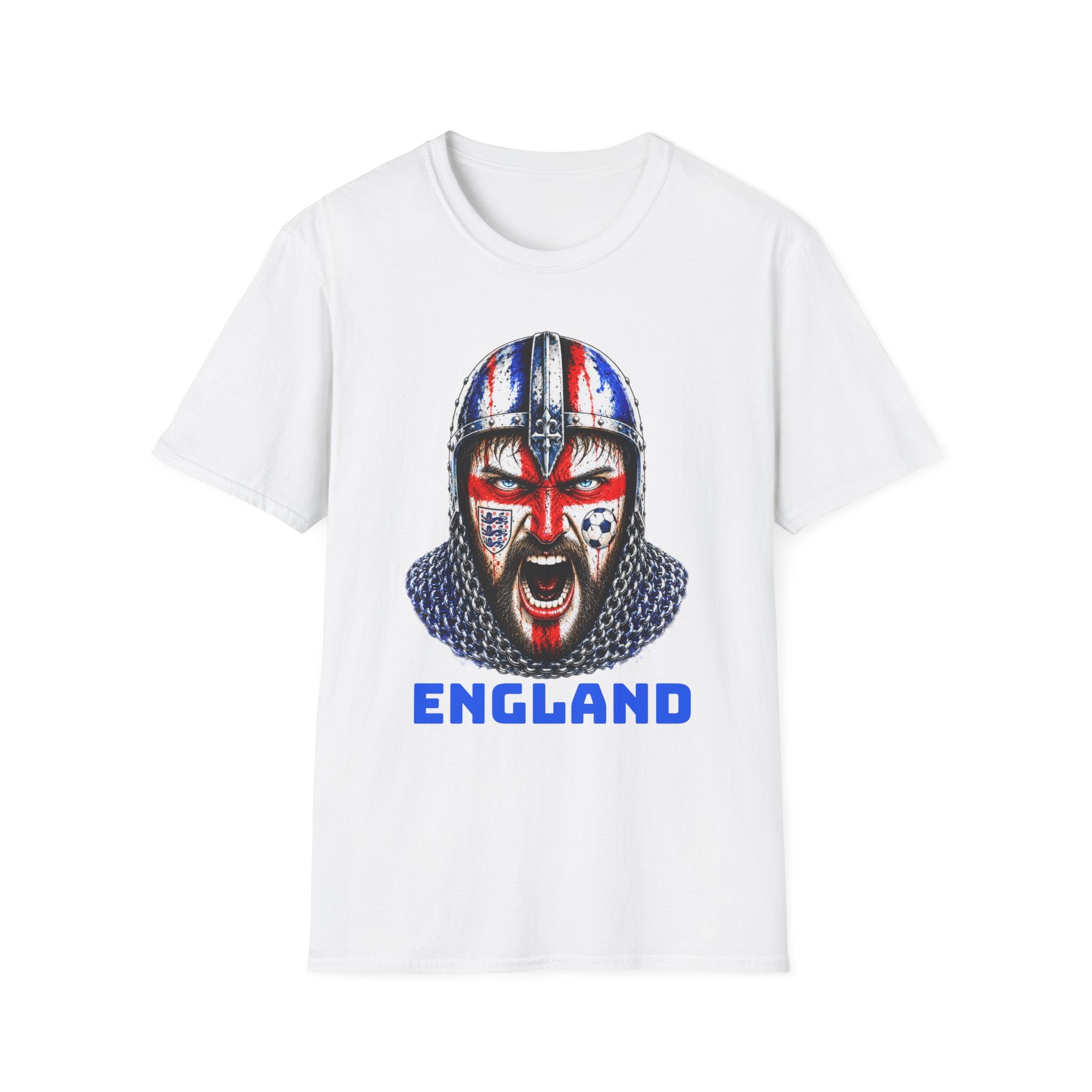 England Viking Helmet T‑Shirt — Facepaint Football Fan Tee