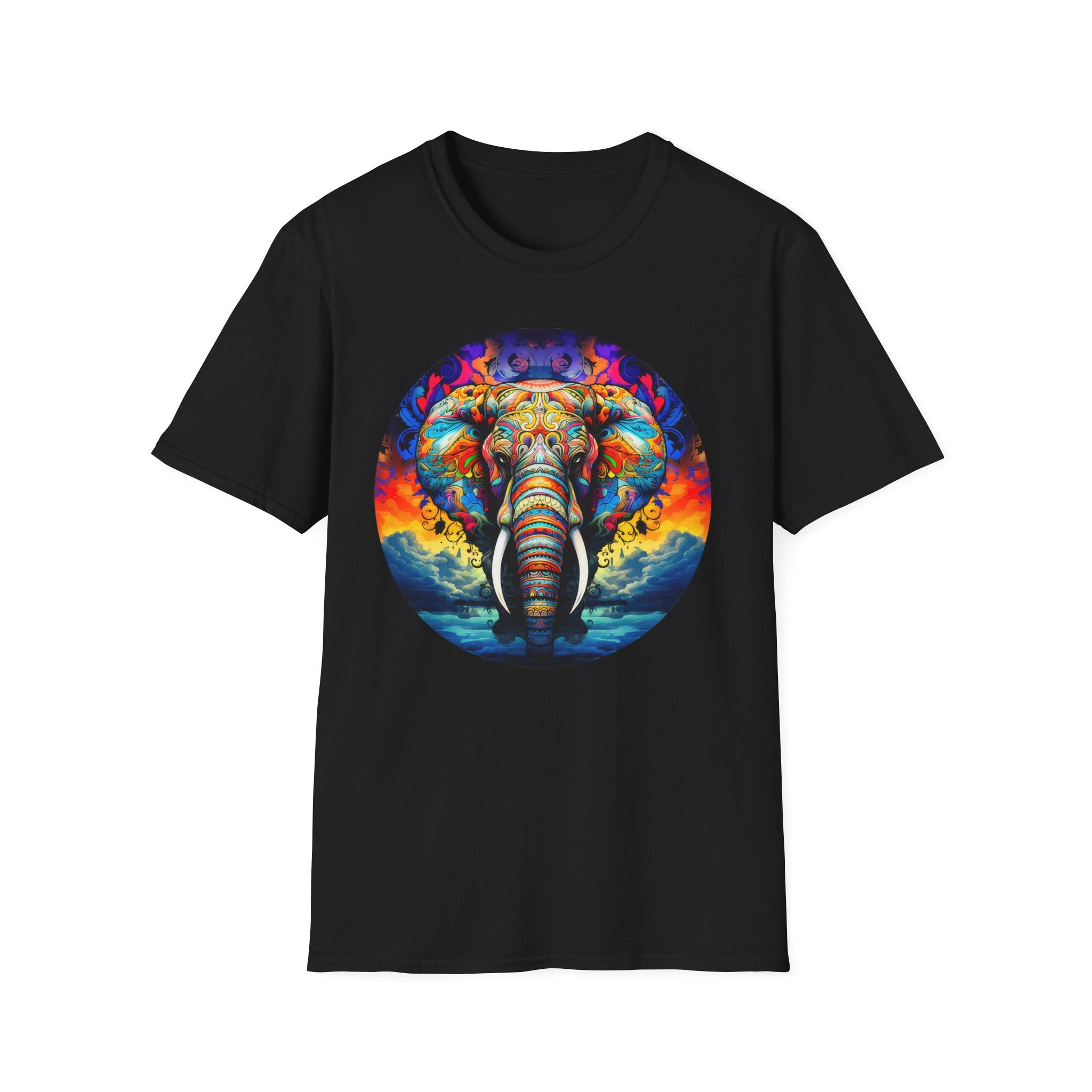 Psychedelic Elephant T-Shirt — Colorful Mandala Animal Tee