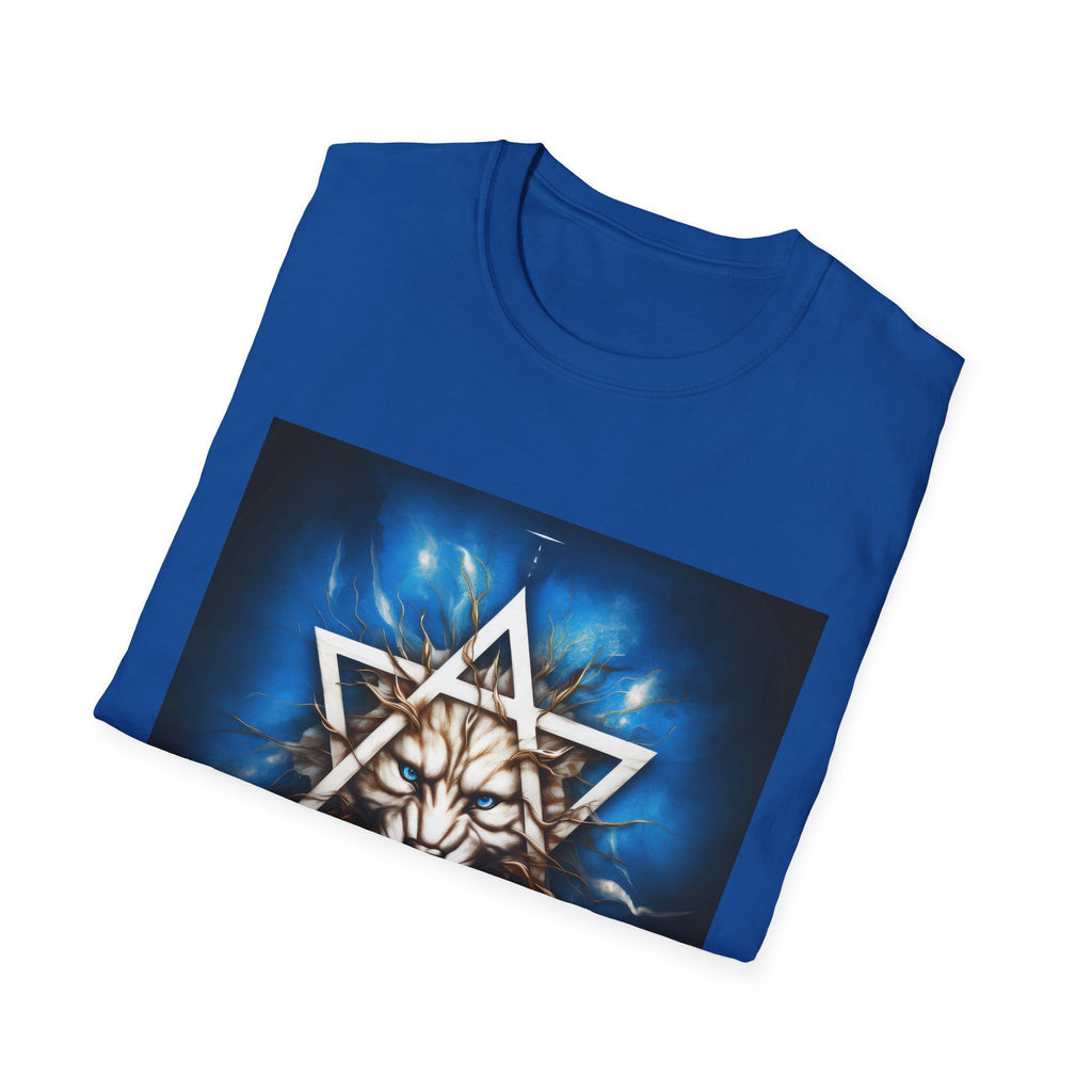 Wolf Star Graphic T‑Shirt — Mystic Geometric Lion/Wolf Design