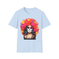 Day of the Dead Sugar Skull Woman T-Shirt - Floral Calavera Tee