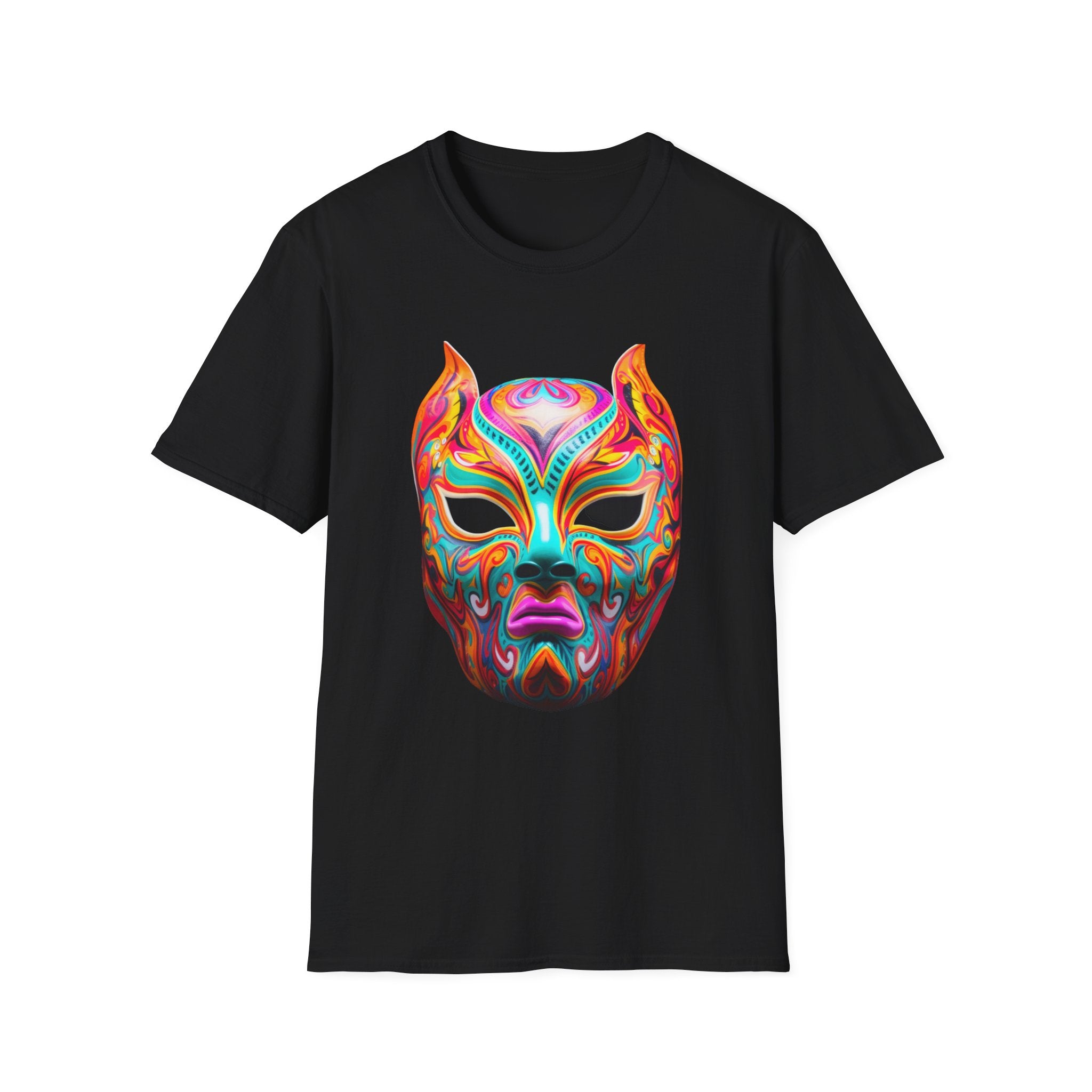 Colorful Lucha Mask T-Shirt — Vibrant Mexican Wrestling Mask Tee