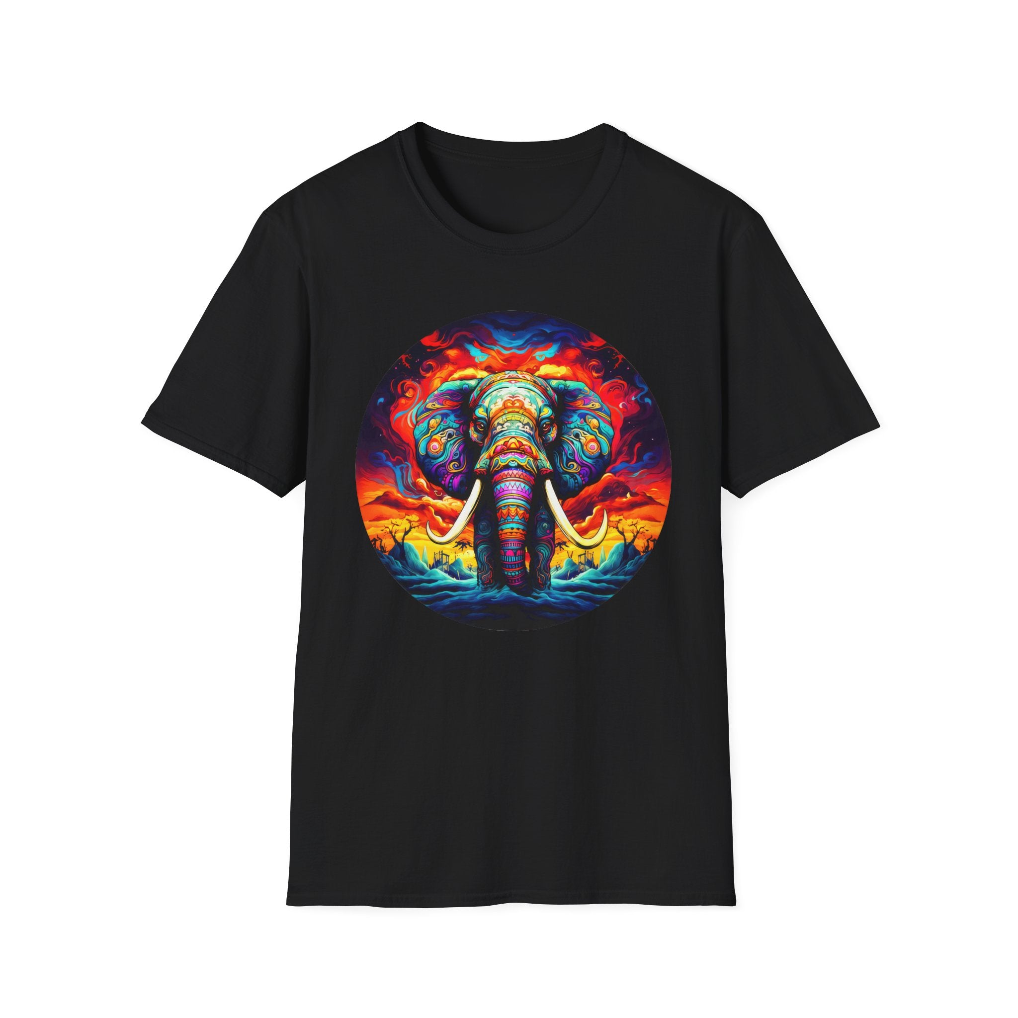 Elephant Mandala T-Shirt — Vibrant Psychedelic Elephant Graphic