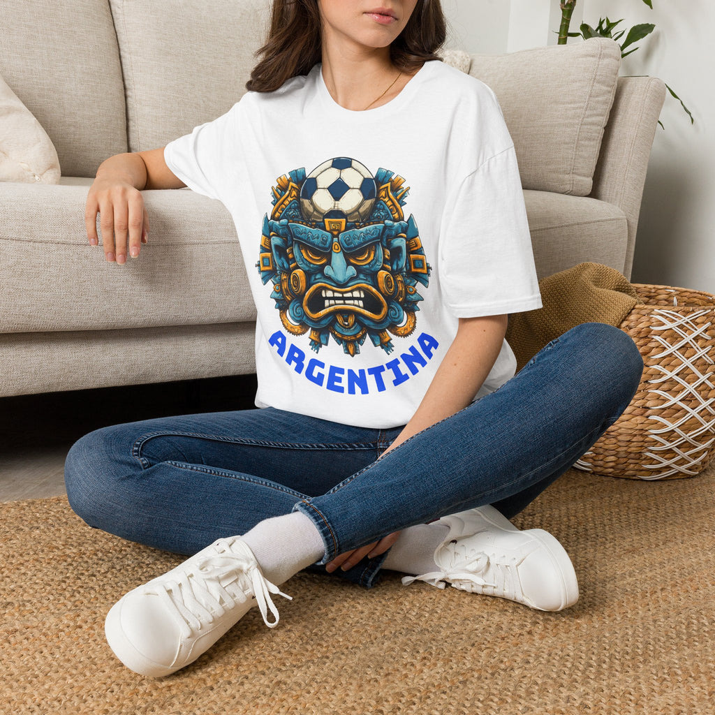 Argentina Soccer Aztec Mask T‑Shirt