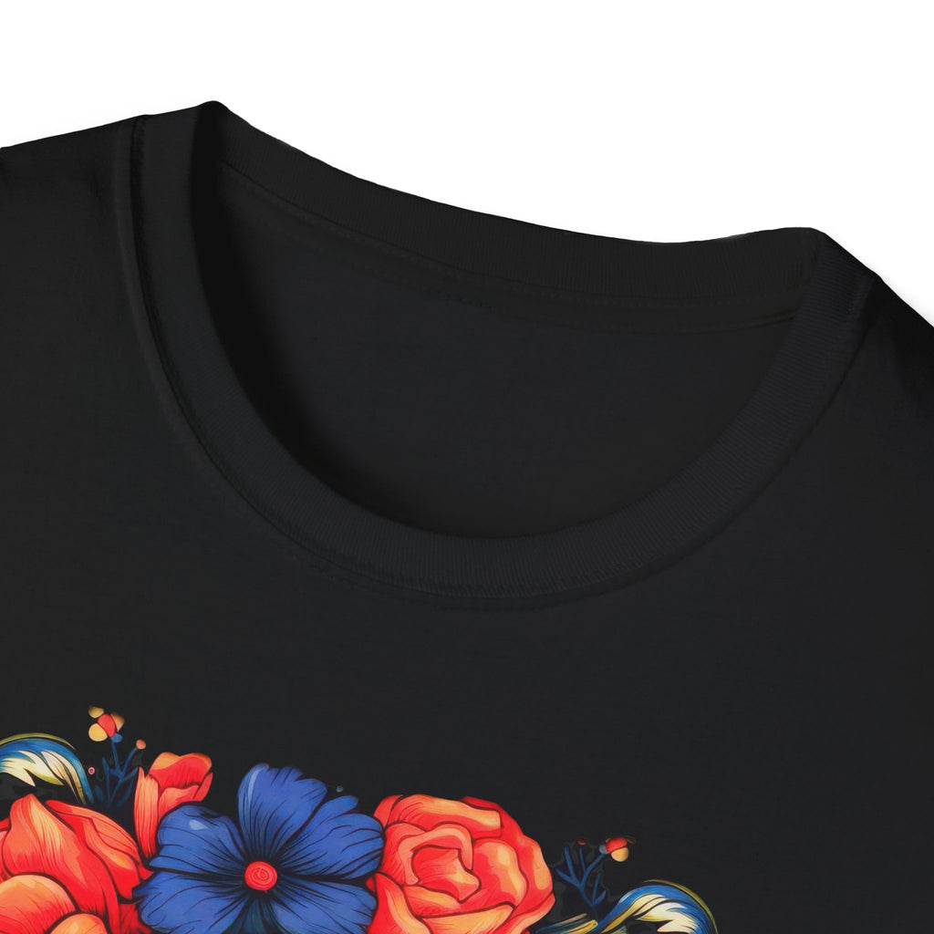 Sugar Skull Floral T-Shirt — Day of the Dead Calavera Tee