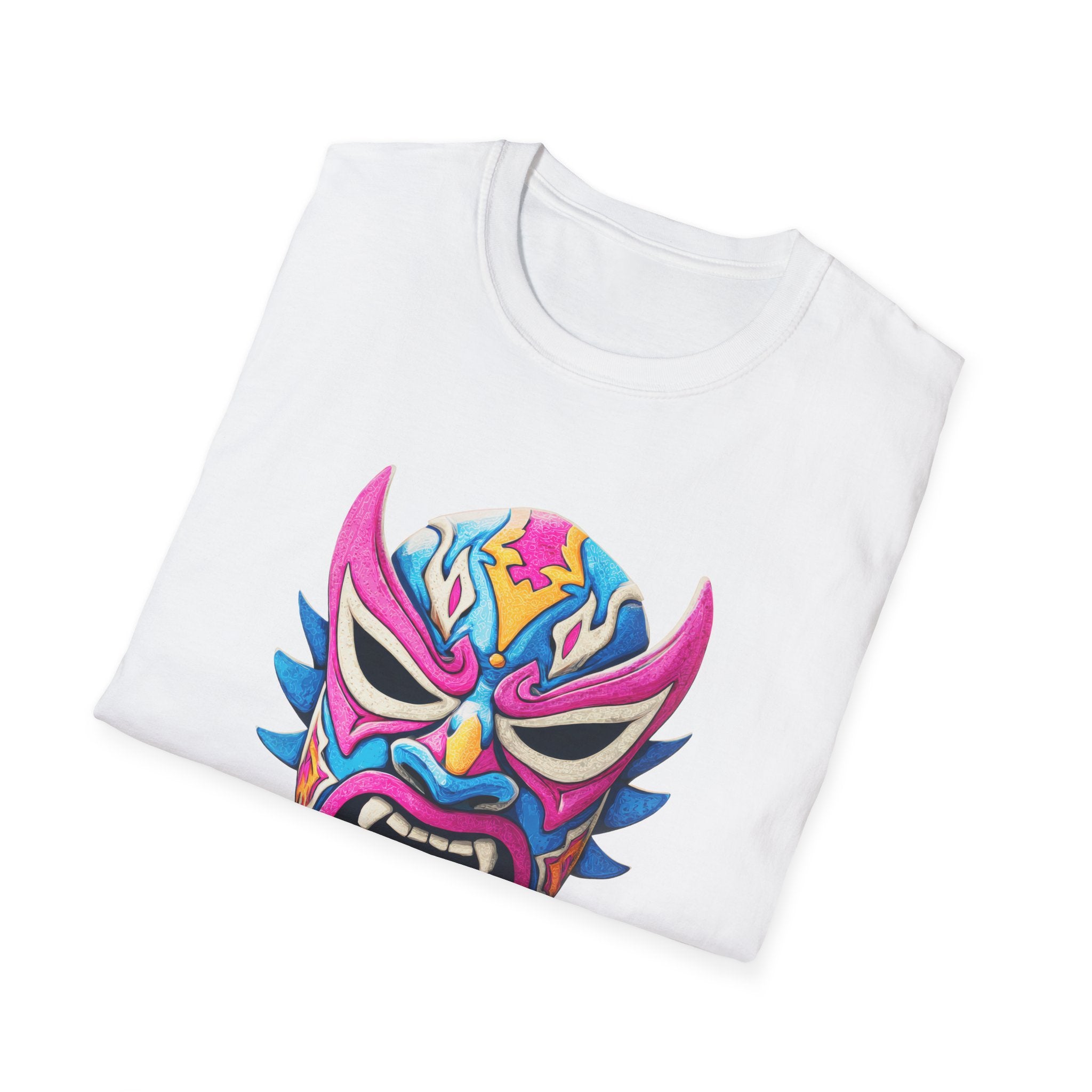 Luchador Mask Graphic T-Shirt — Vibrant Mexican Wrestling Design