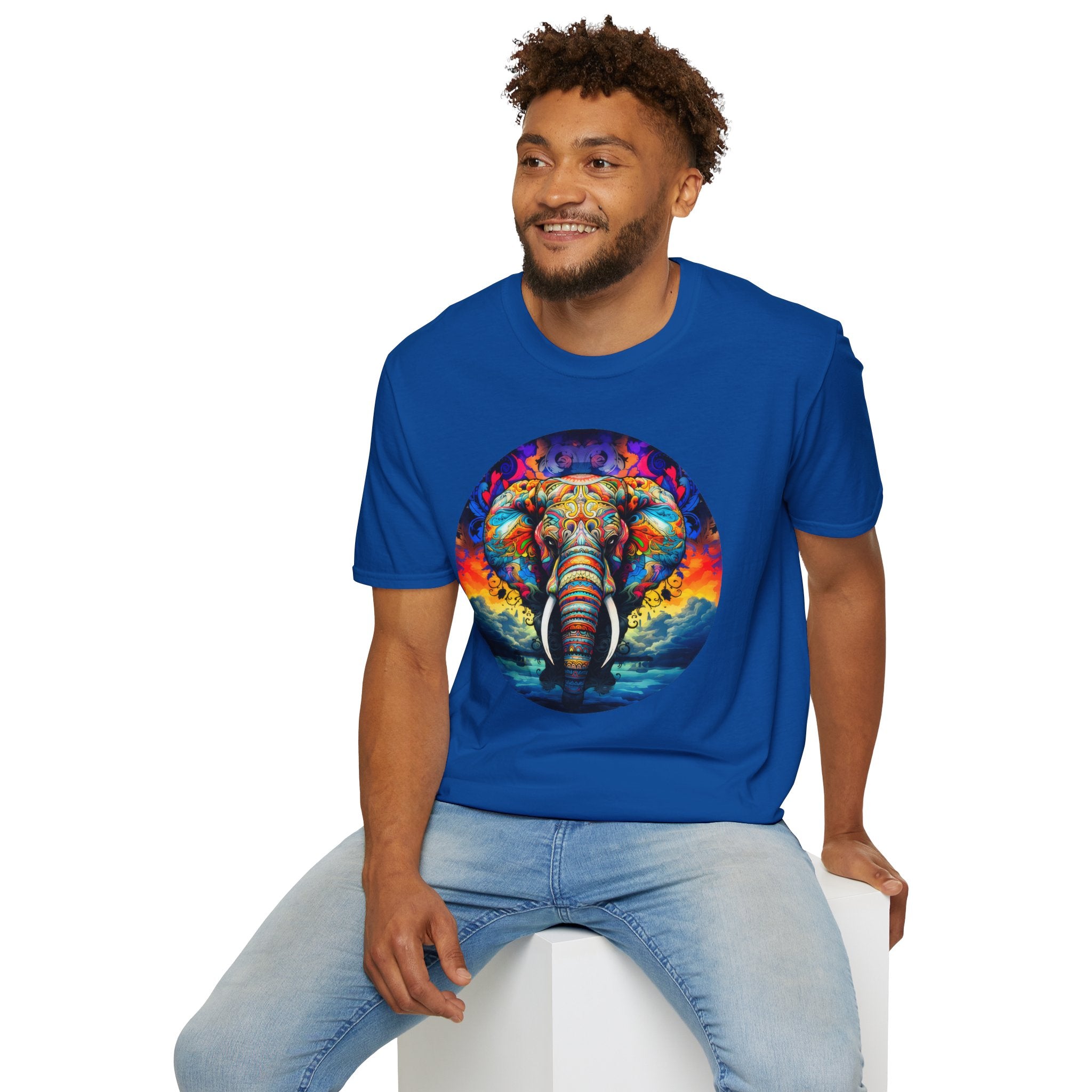 Psychedelic Elephant T-Shirt — Colorful Mandala Animal Tee