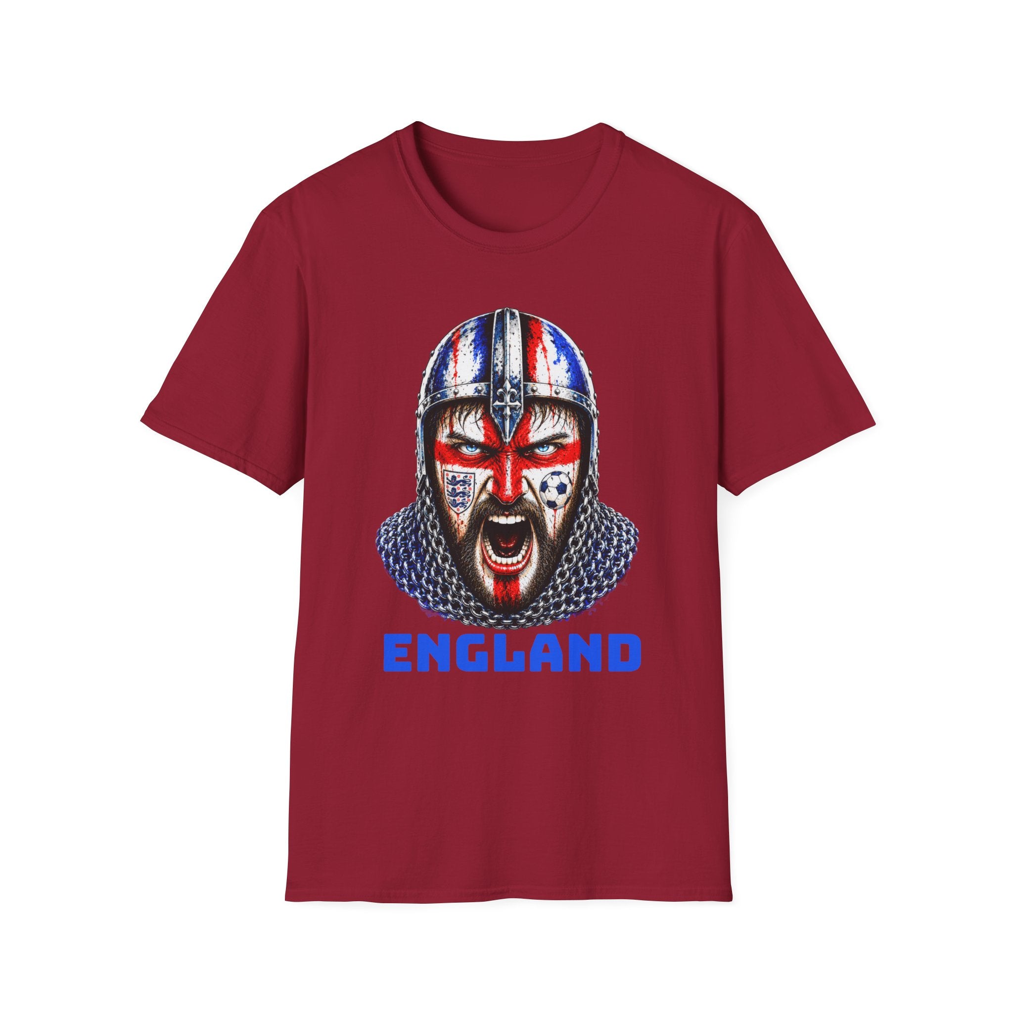 England Viking Helmet T‑Shirt — Facepaint Football Fan Tee