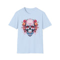 Floral Sugar Skull T-Shirt — Day of the Dead Skull Tee with Roses
