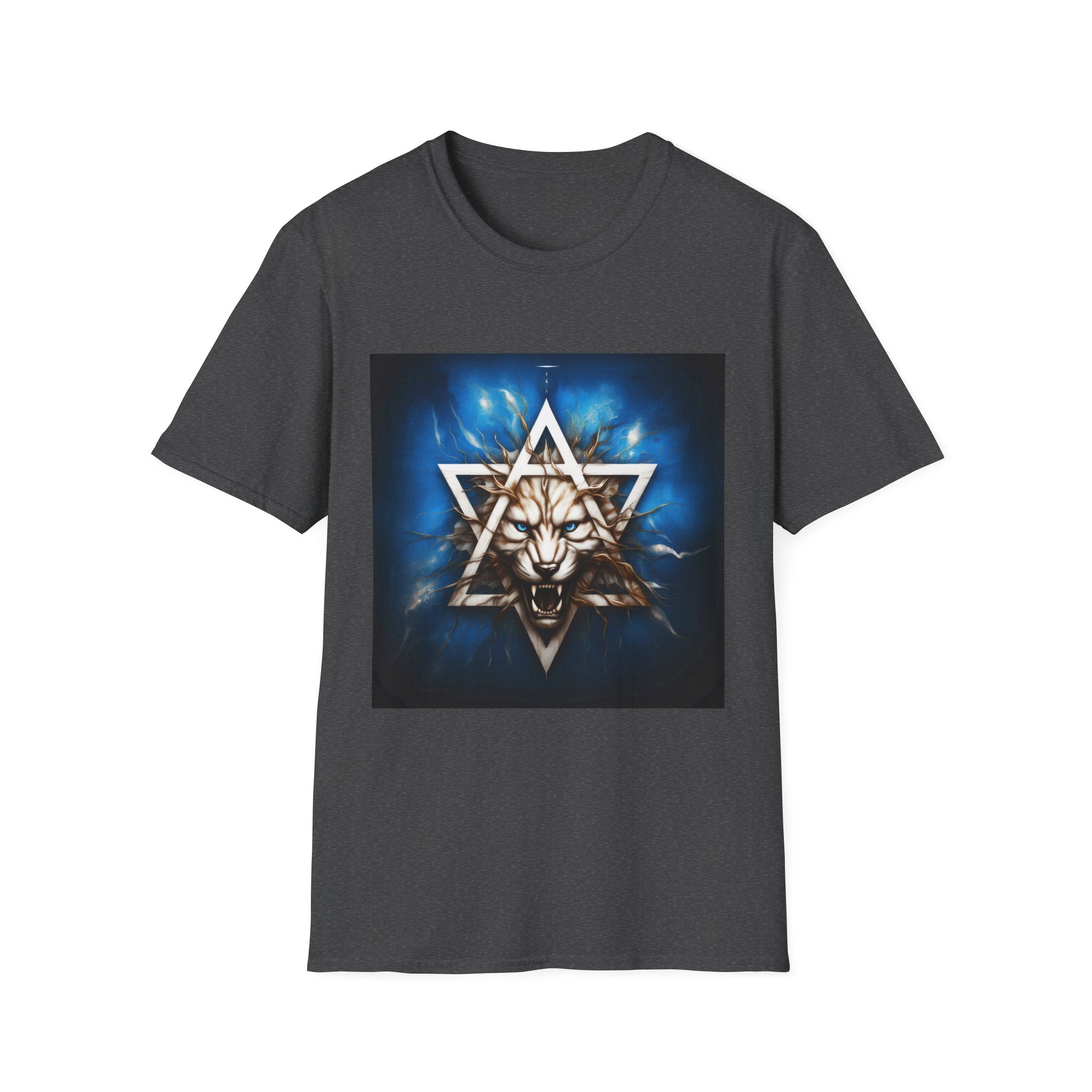 Wolf Star Graphic T‑Shirt — Mystic Geometric Lion/Wolf Design