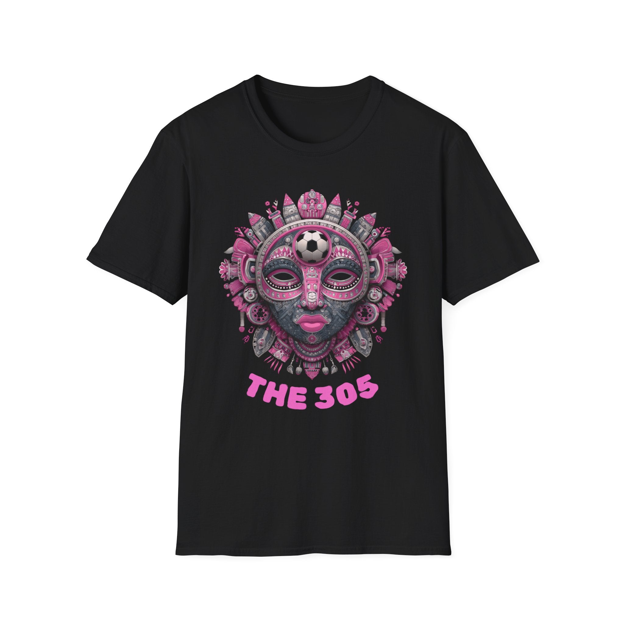 The 305 Mask Tee — Miami-Inspired Tribal Face Graphic T-Shirt