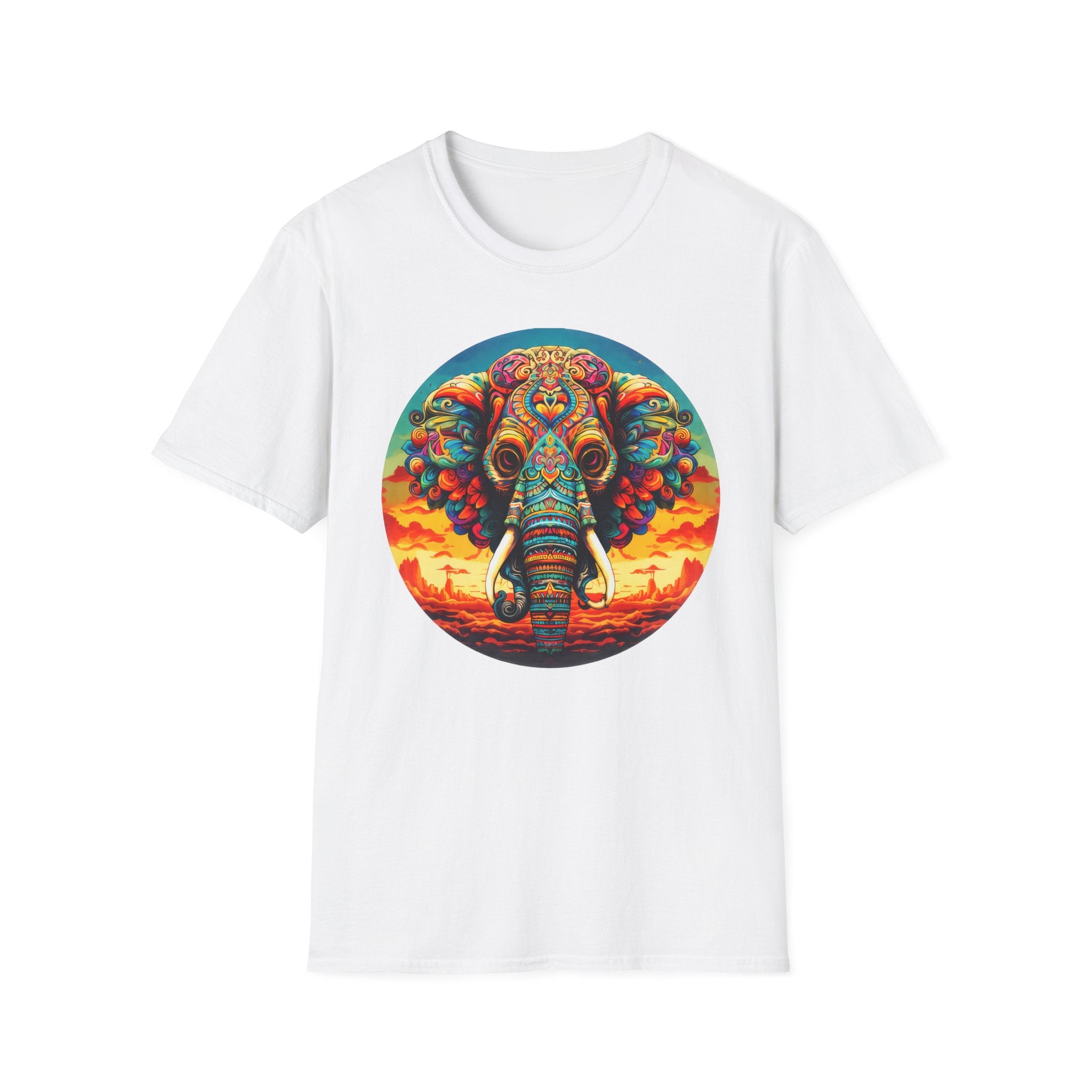 Colorful Mandala Elephant T-Shirt — Psychedelic Animal Art Tee