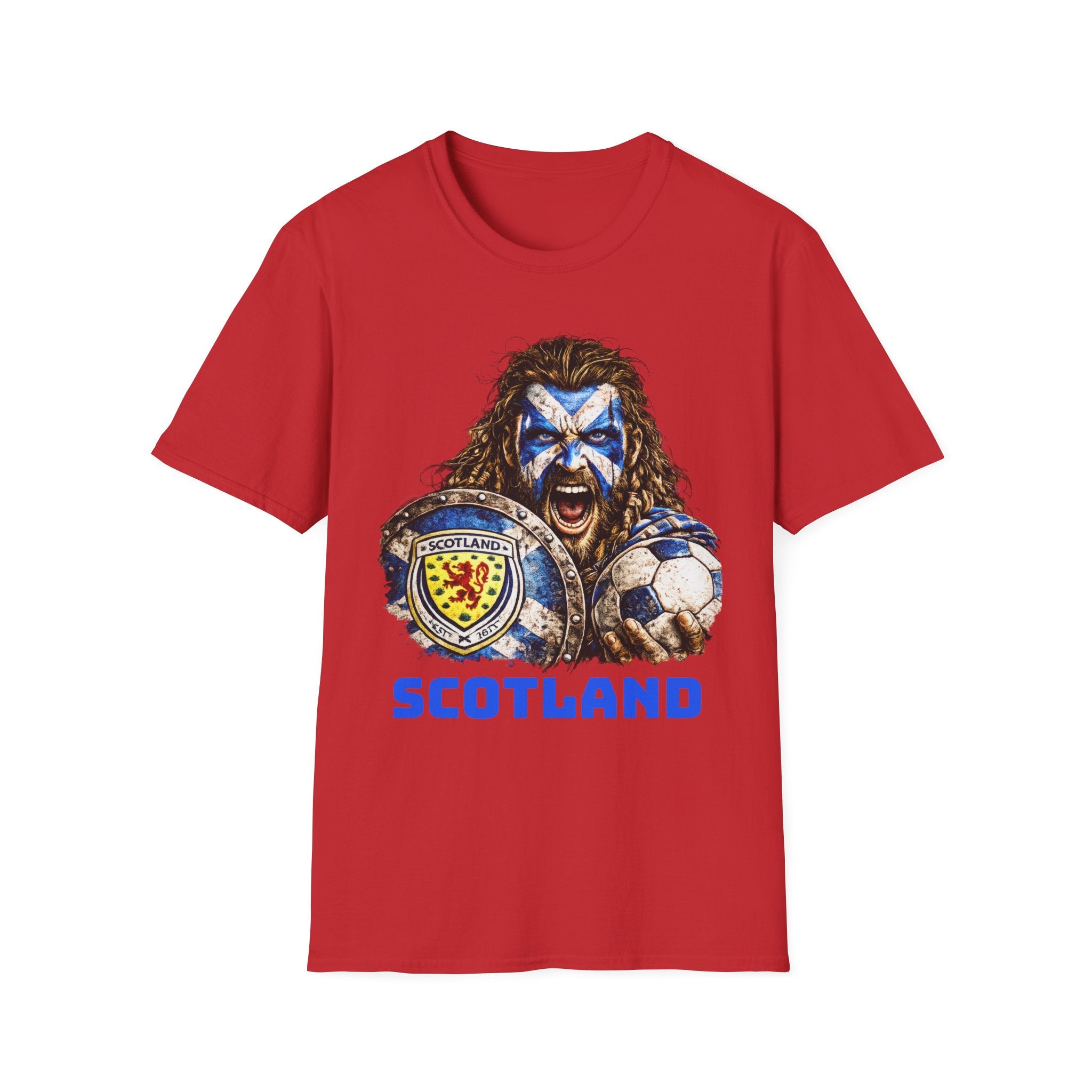 Scotland Warrior T-Shirt — Fierce Face Paint & Shield Scottish Pride Tee
