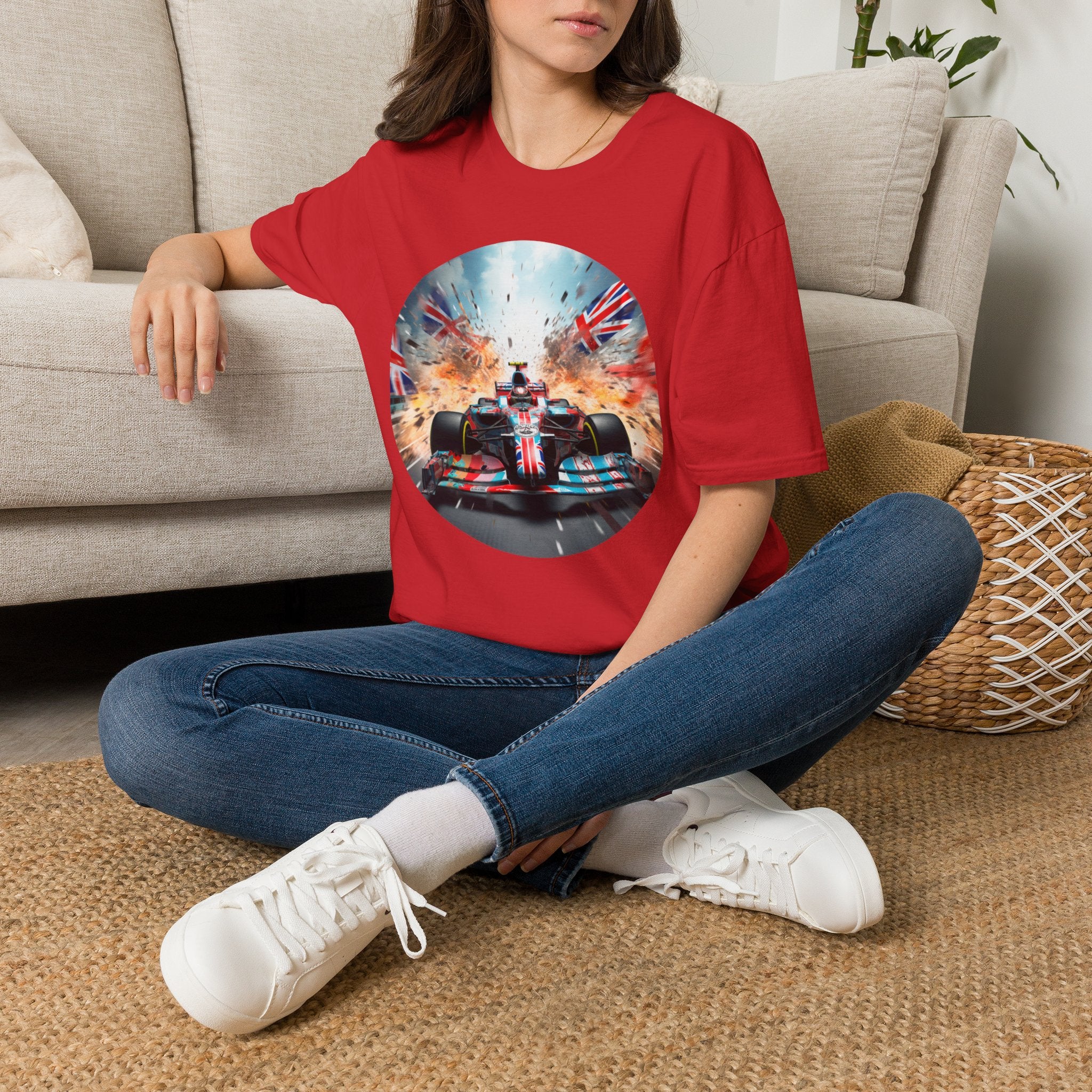 Racing Car T-Shirt — Explosive British Grand Prix Motorsport Design