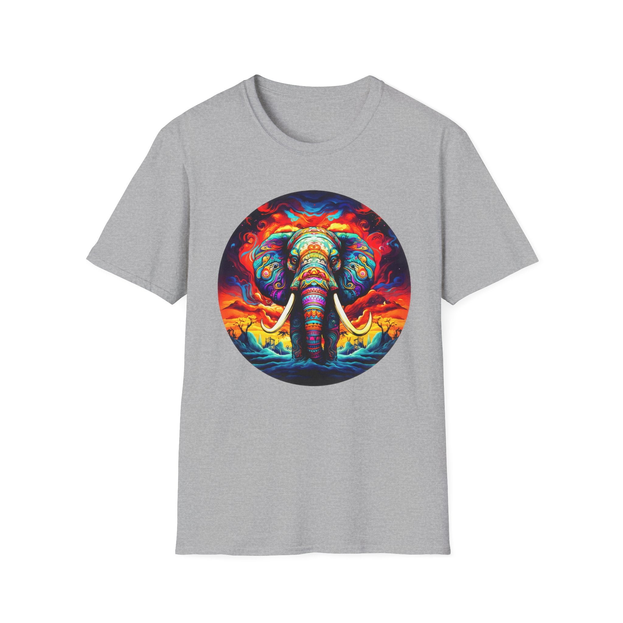 Elephant Mandala T-Shirt — Vibrant Psychedelic Elephant Graphic