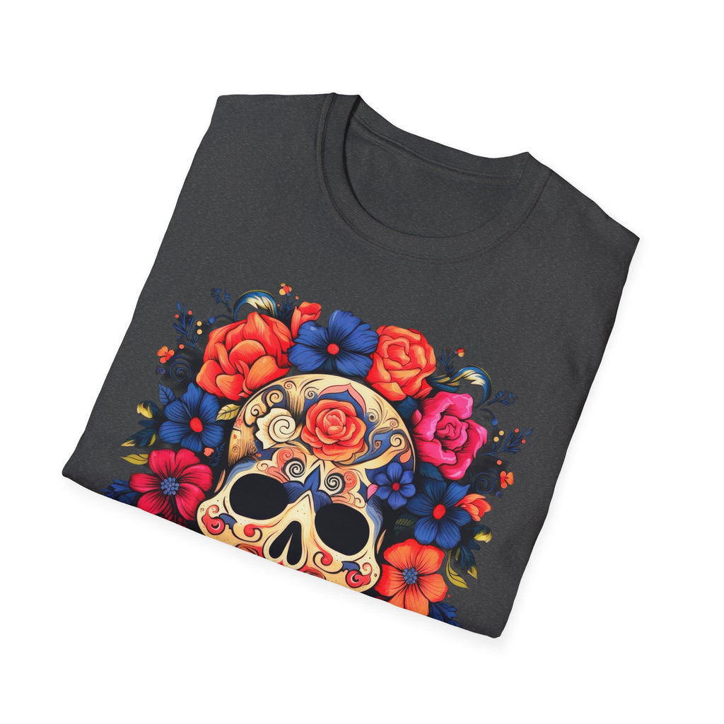 Sugar Skull Floral T-Shirt — Day of the Dead Calavera Tee