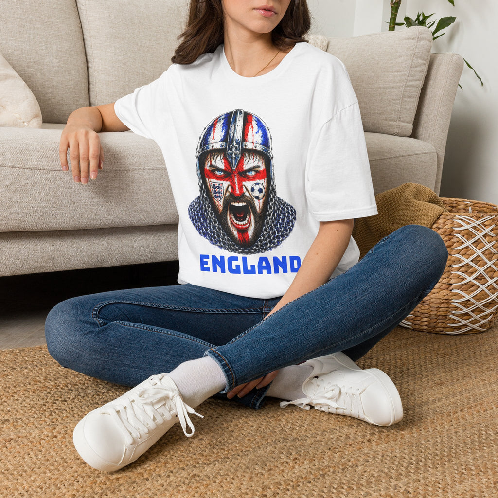 England Viking Helmet T‑Shirt — Facepaint Football Fan Tee