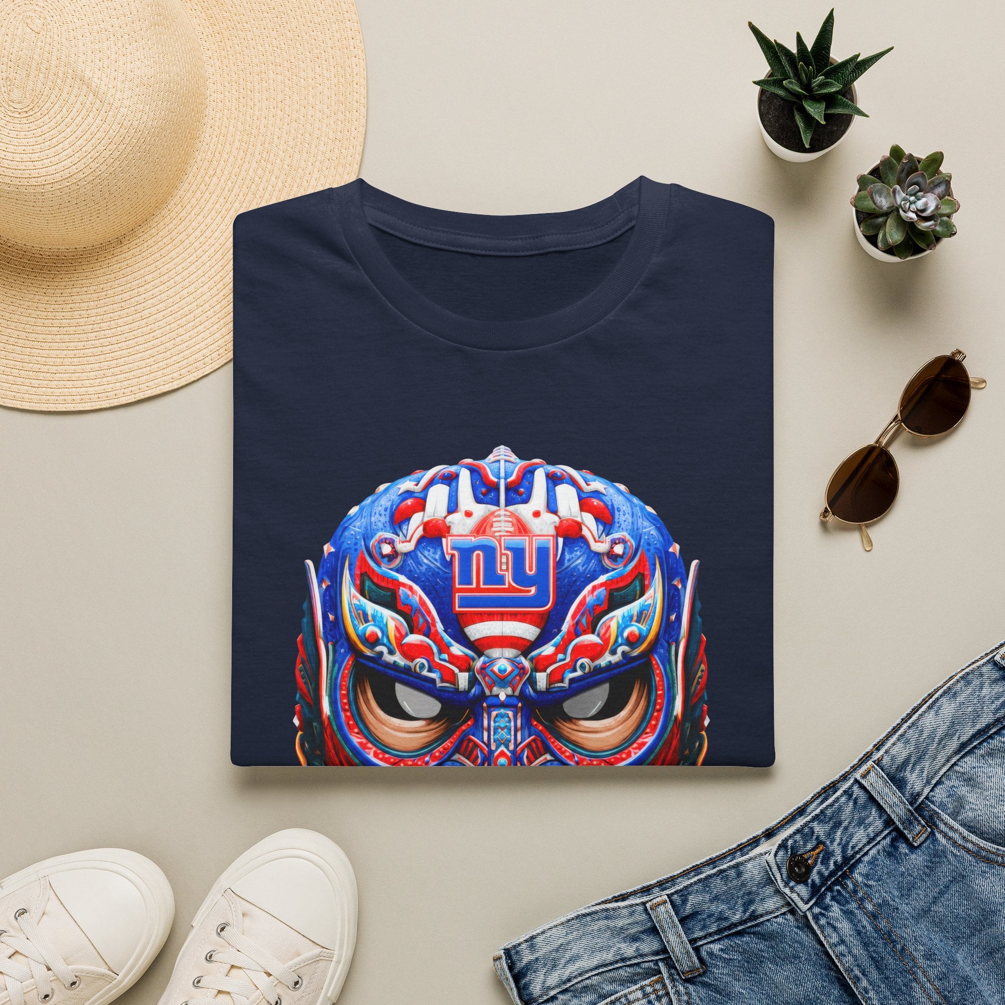 New York Tribal Mask Football Fan T-Shirt