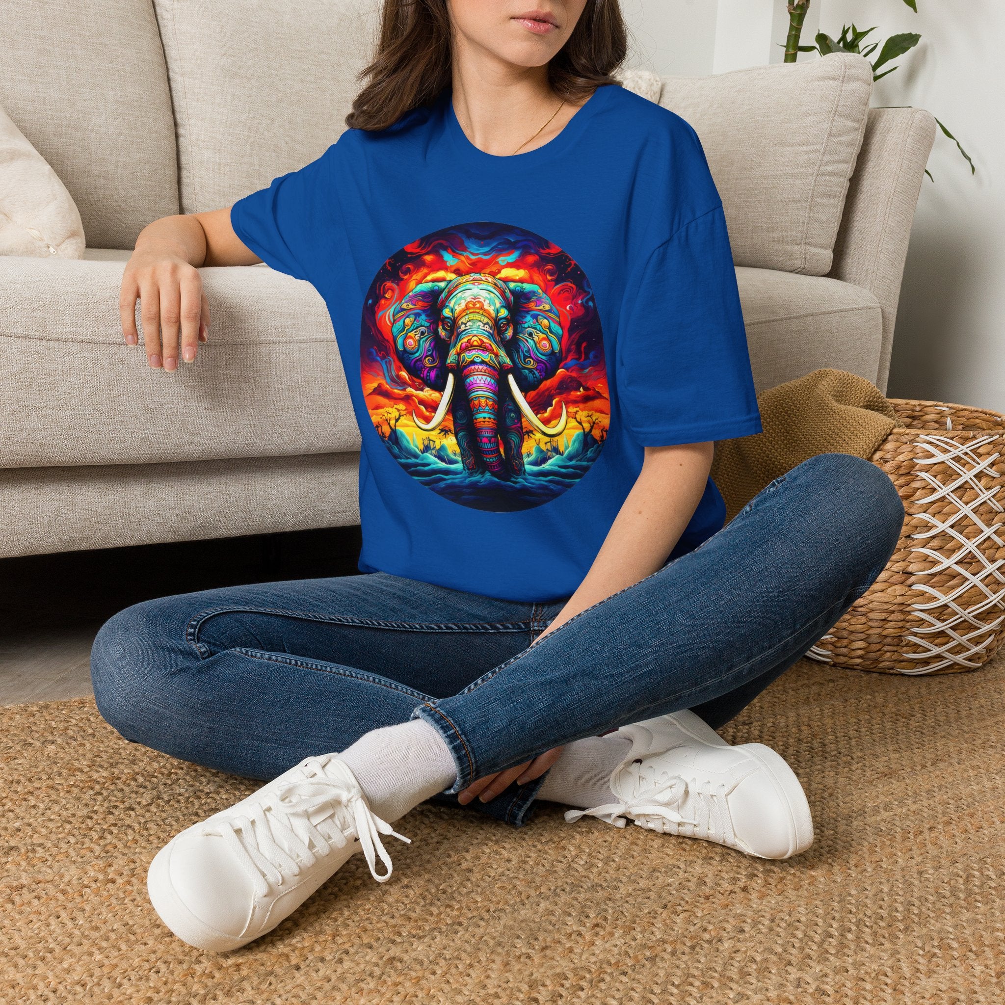 Elephant Mandala T-Shirt — Vibrant Psychedelic Elephant Graphic