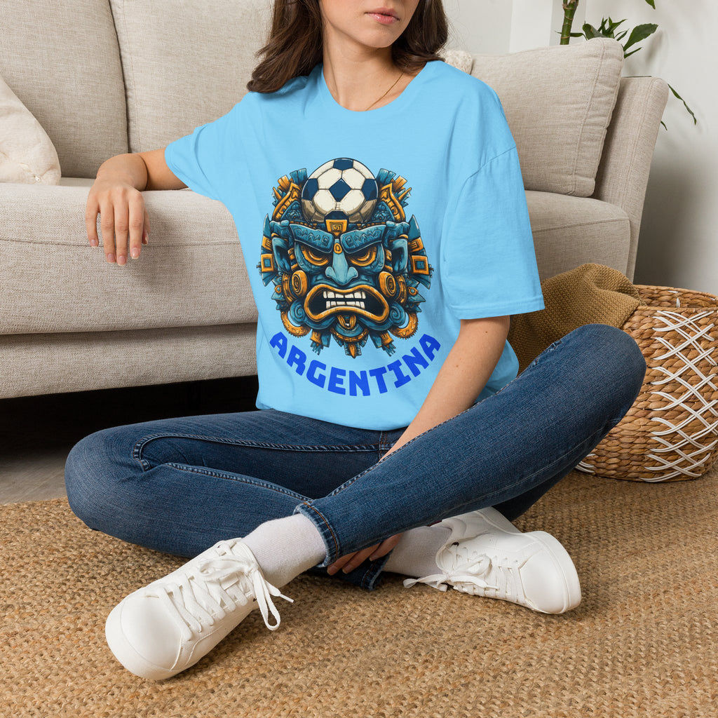 Argentina Soccer Aztec Mask T‑Shirt