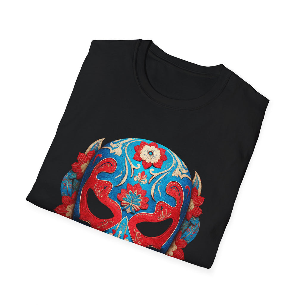 Blue & Red Mexican Wrestling Mask T-Shirt