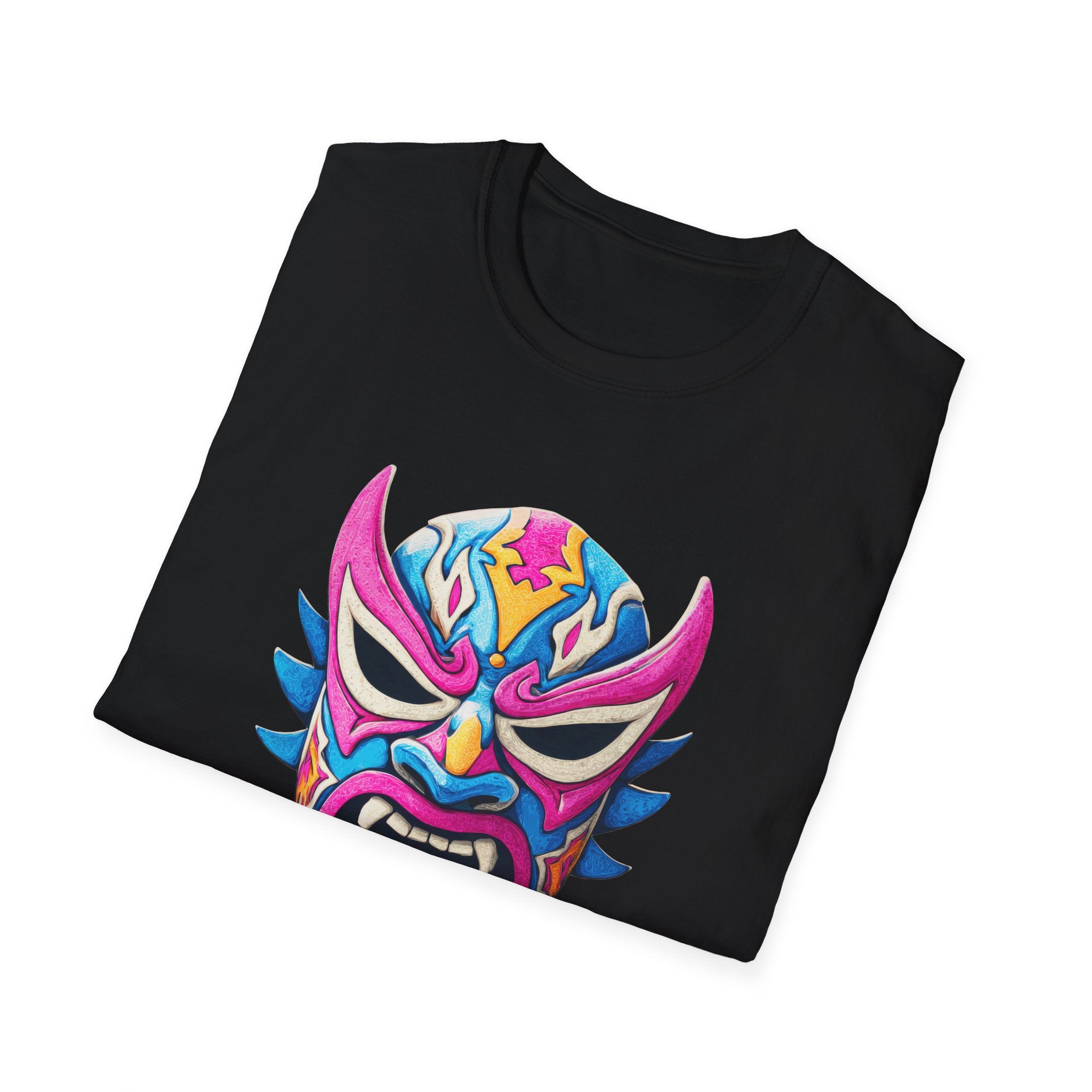 Luchador Mask Graphic T-Shirt — Vibrant Mexican Wrestling Design