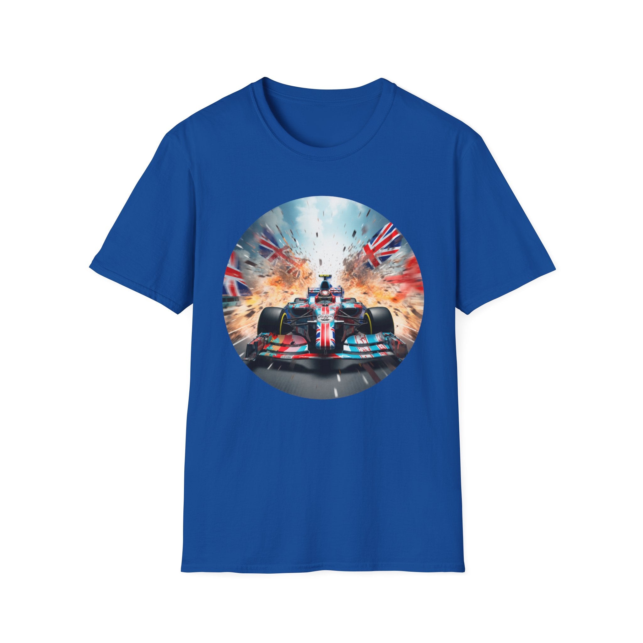 Racing Car T-Shirt — Explosive British Grand Prix Motorsport Design