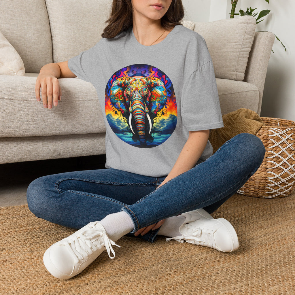 Psychedelic Elephant T-Shirt — Colorful Mandala Animal Tee