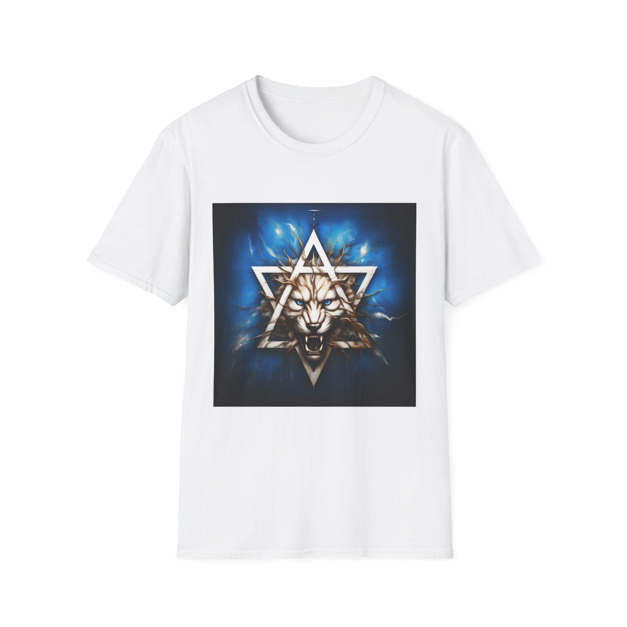 Wolf Star Graphic T‑Shirt — Mystic Geometric Lion/Wolf Design