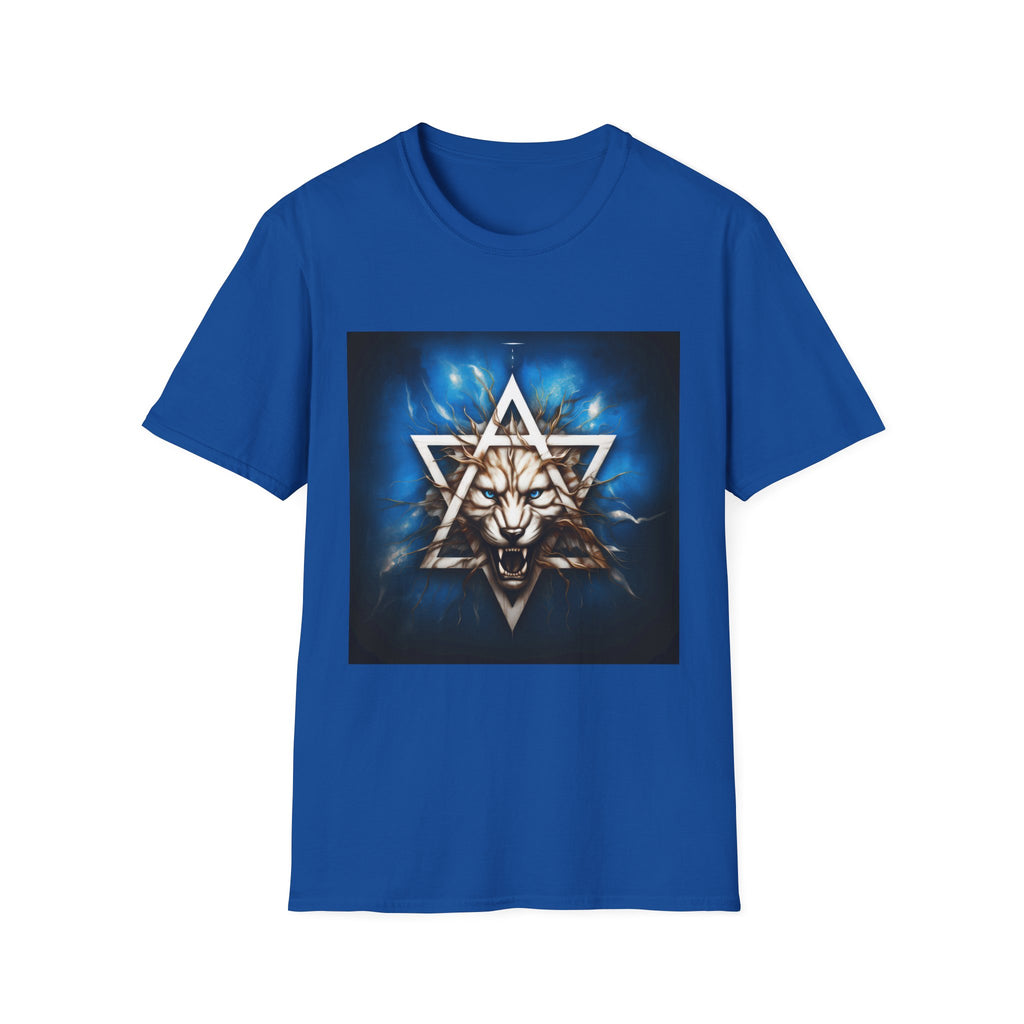 Wolf Star Graphic T‑Shirt — Mystic Geometric Lion/Wolf Design