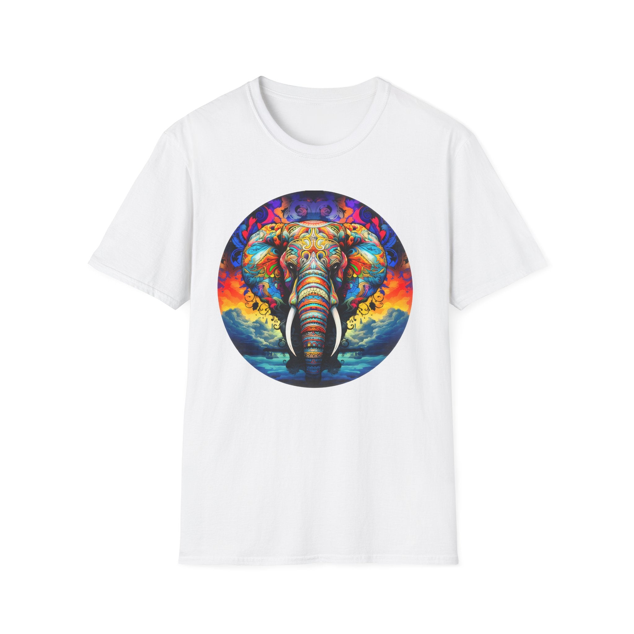 Psychedelic Elephant T-Shirt — Colorful Mandala Animal Tee