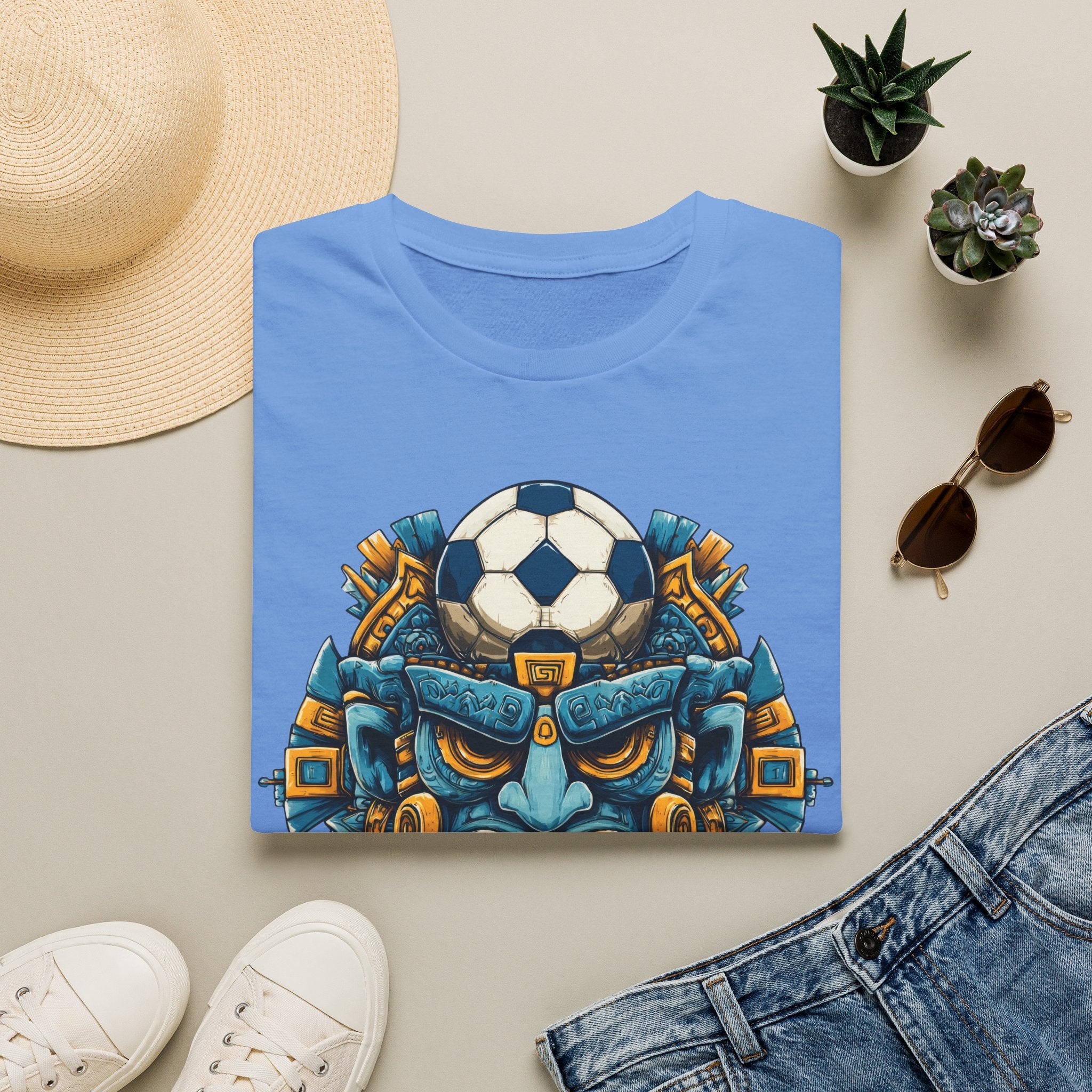 Argentina Soccer Aztec Mask T‑Shirt