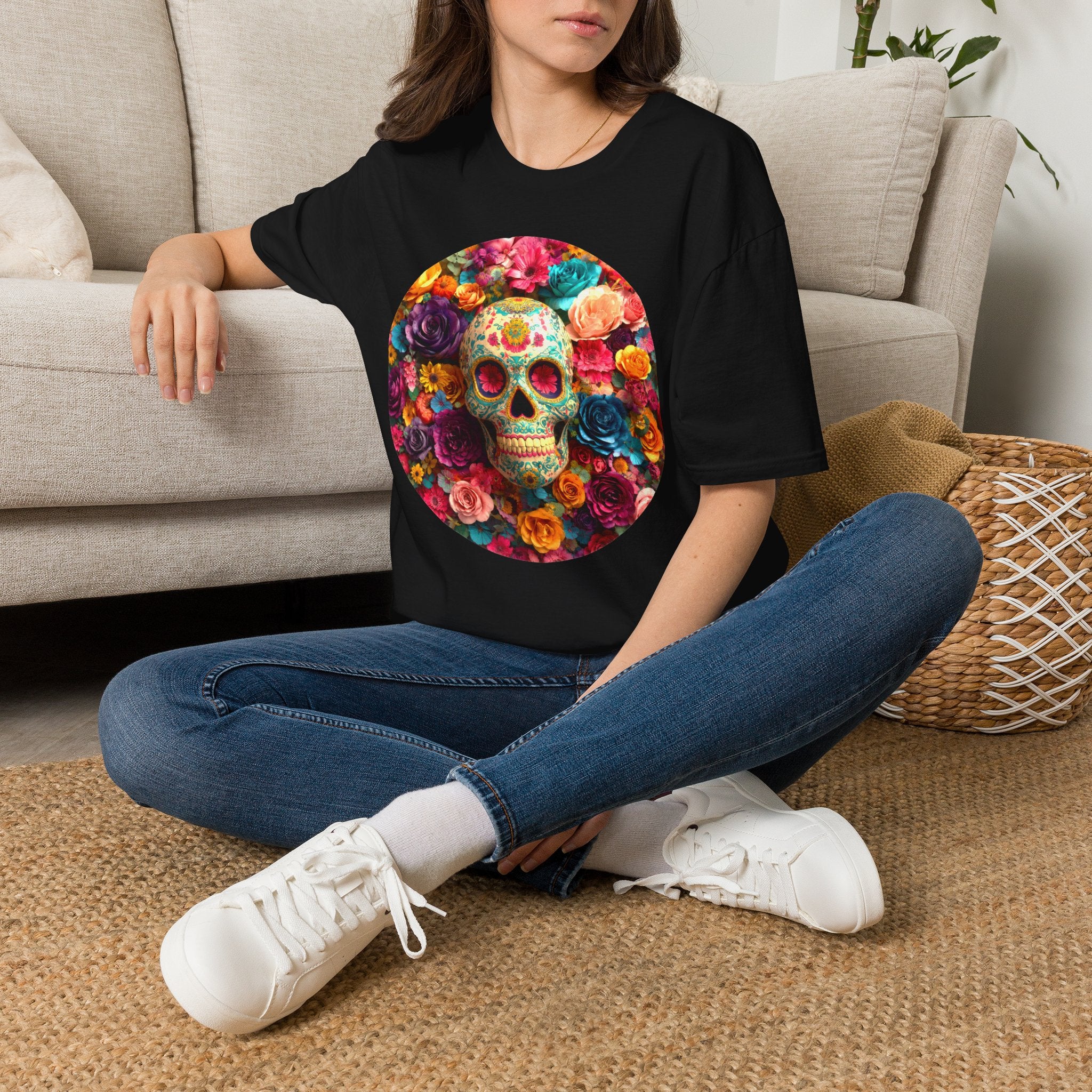Day of the Dead Floral Skull T-Shirt