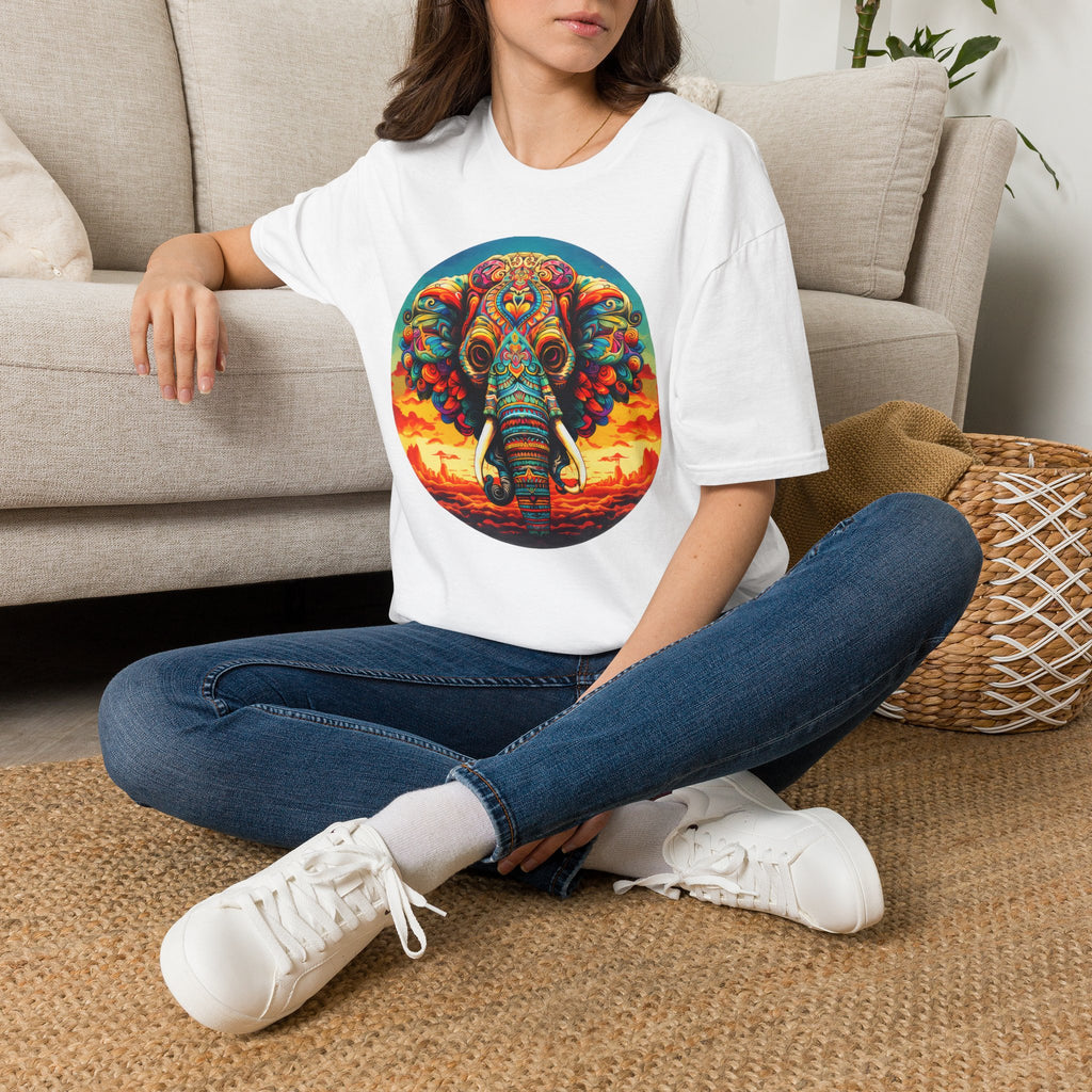 Colorful Mandala Elephant T-Shirt — Psychedelic Animal Art Tee