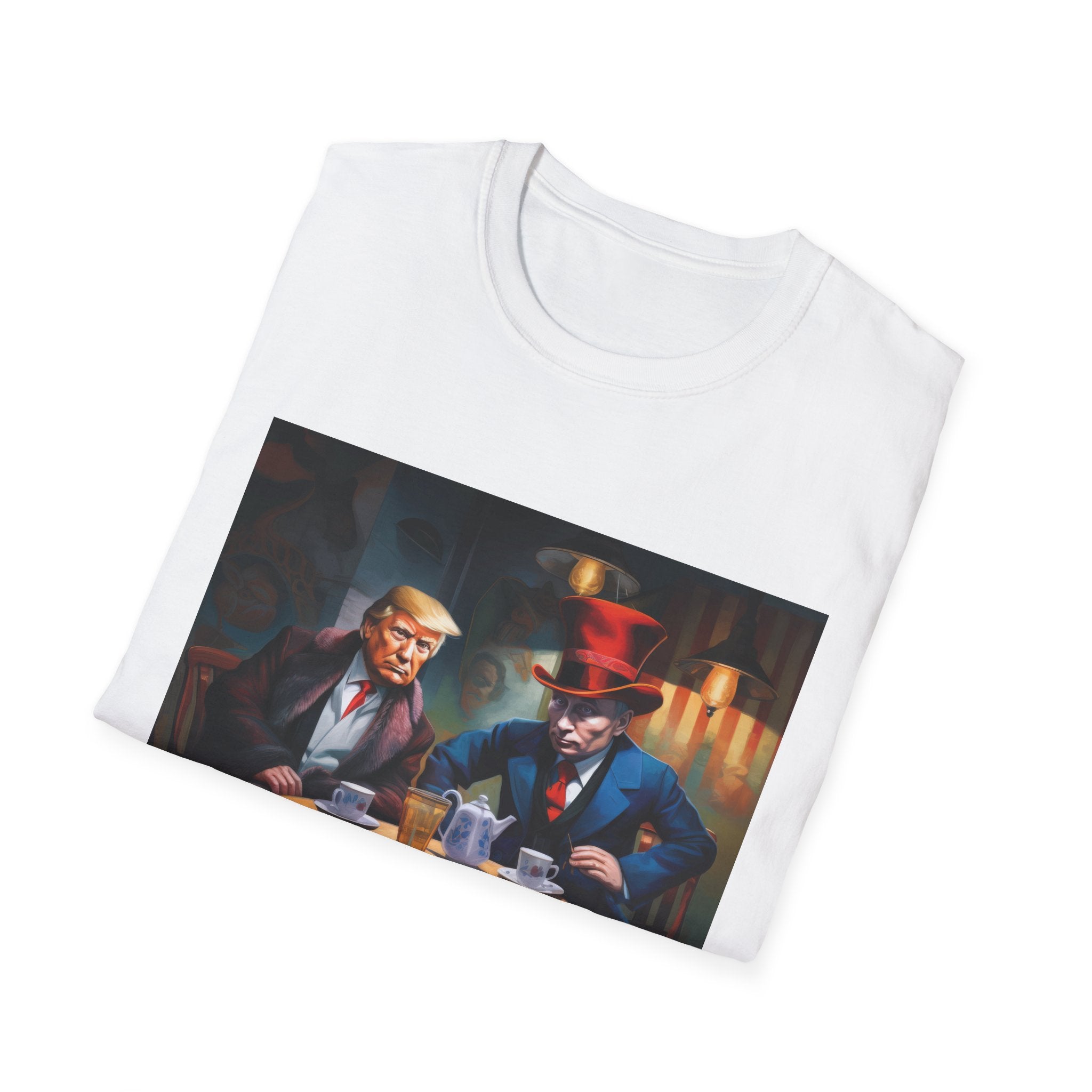 T-Shirt — Vintage Poker Night Print: Two Gentlemen Playing Cards & Drinks