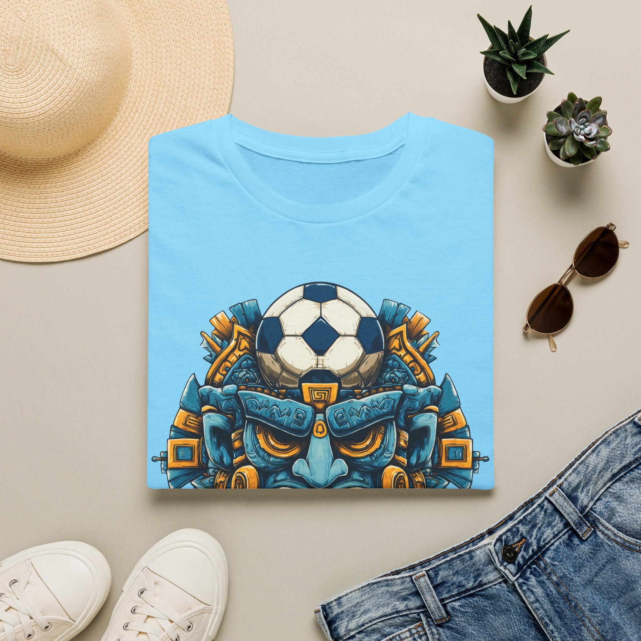 Argentina Soccer Aztec Mask T‑Shirt