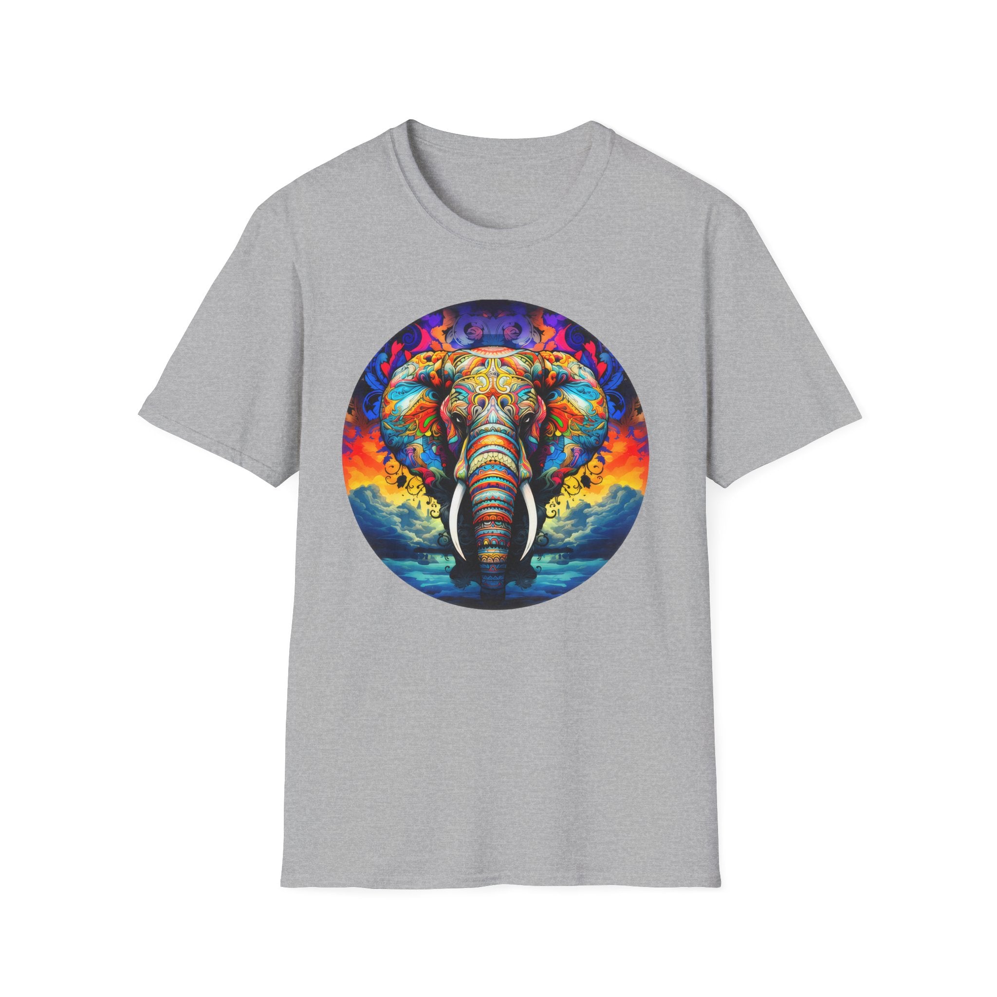 Psychedelic Elephant T-Shirt — Colorful Mandala Animal Tee