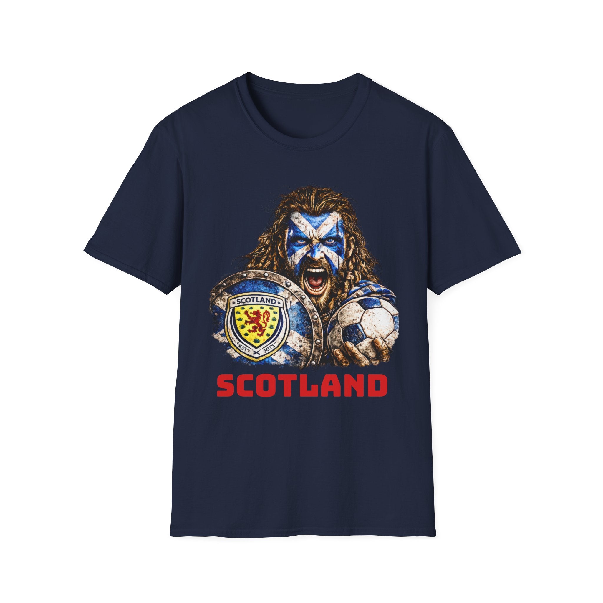 Scotland Warrior T-Shirt — Fierce Face Paint & Shield Scottish Pride Tee