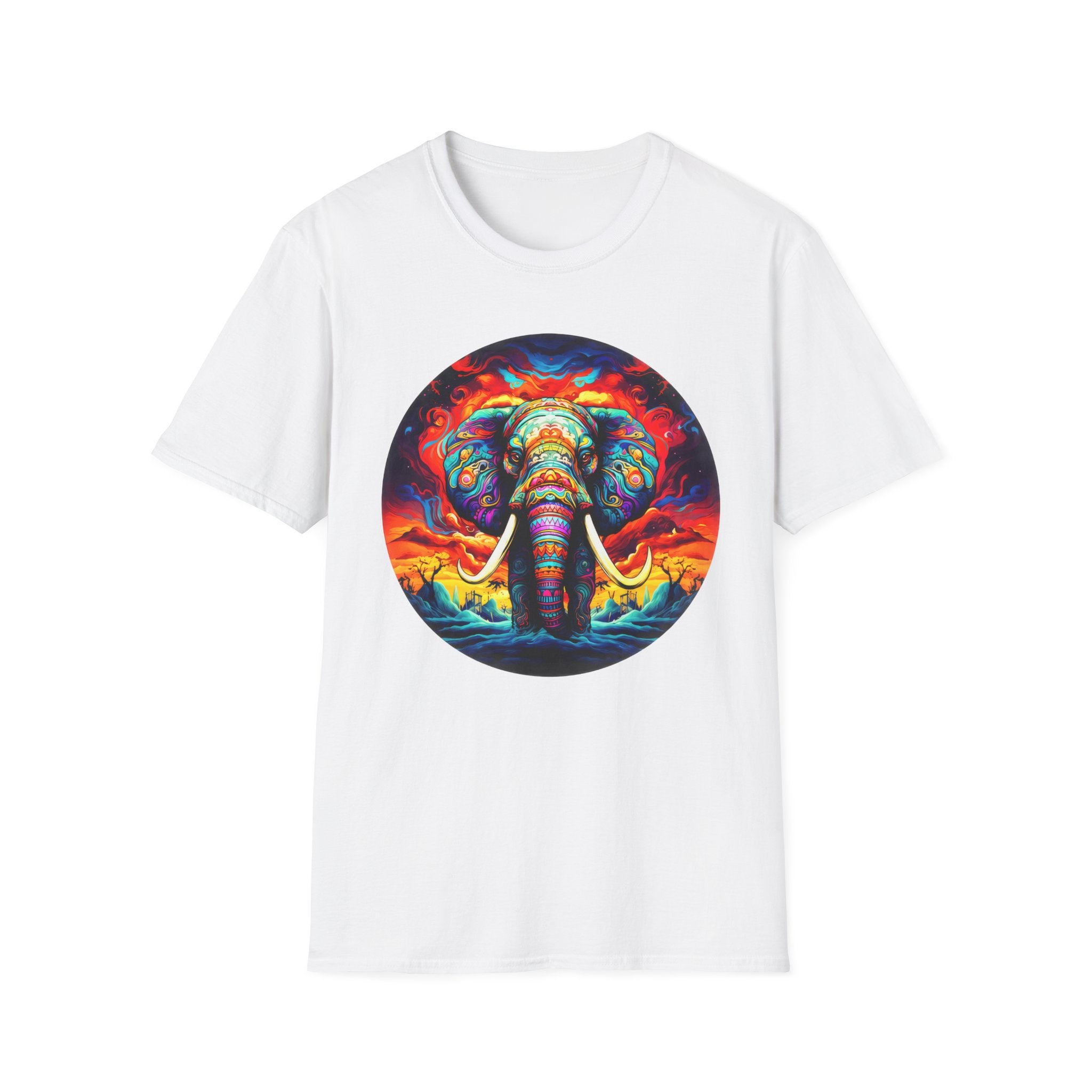 Elephant Mandala T-Shirt — Vibrant Psychedelic Elephant Graphic