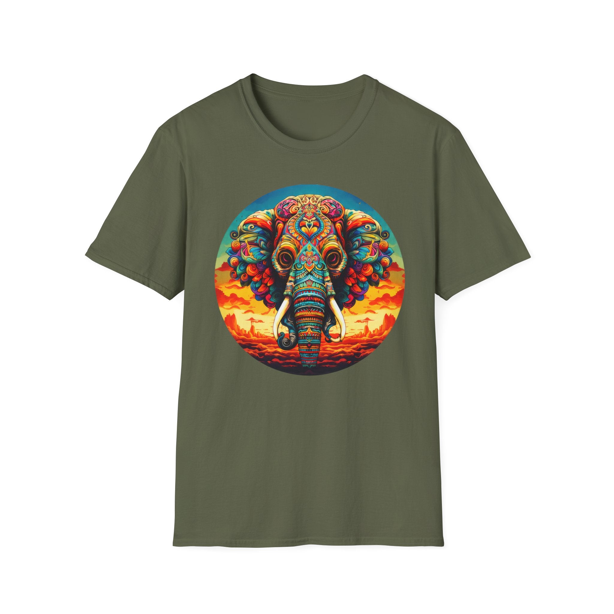 Colorful Mandala Elephant T-Shirt — Psychedelic Animal Art Tee