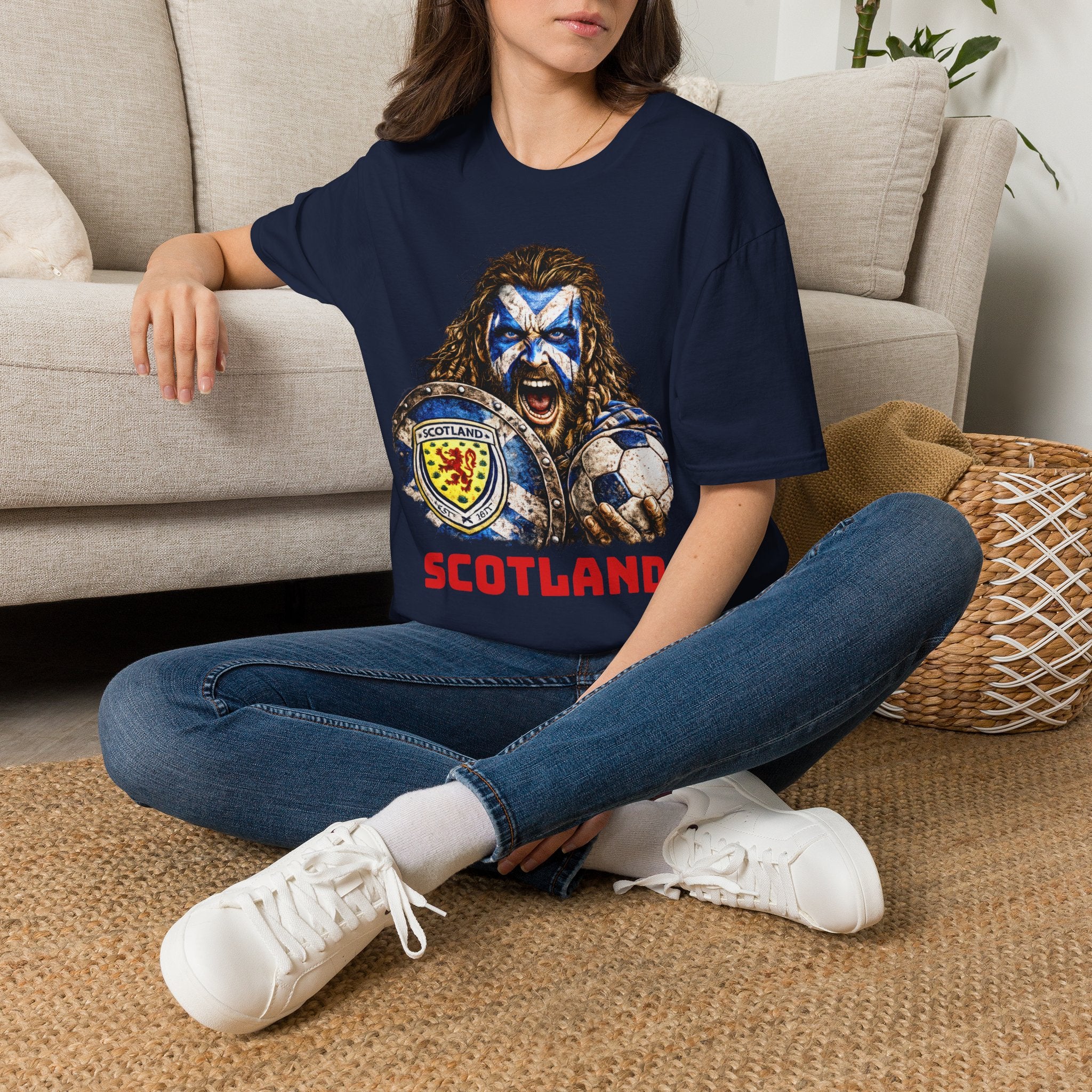 Scotland Warrior T-Shirt — Fierce Face Paint & Shield Scottish Pride Tee