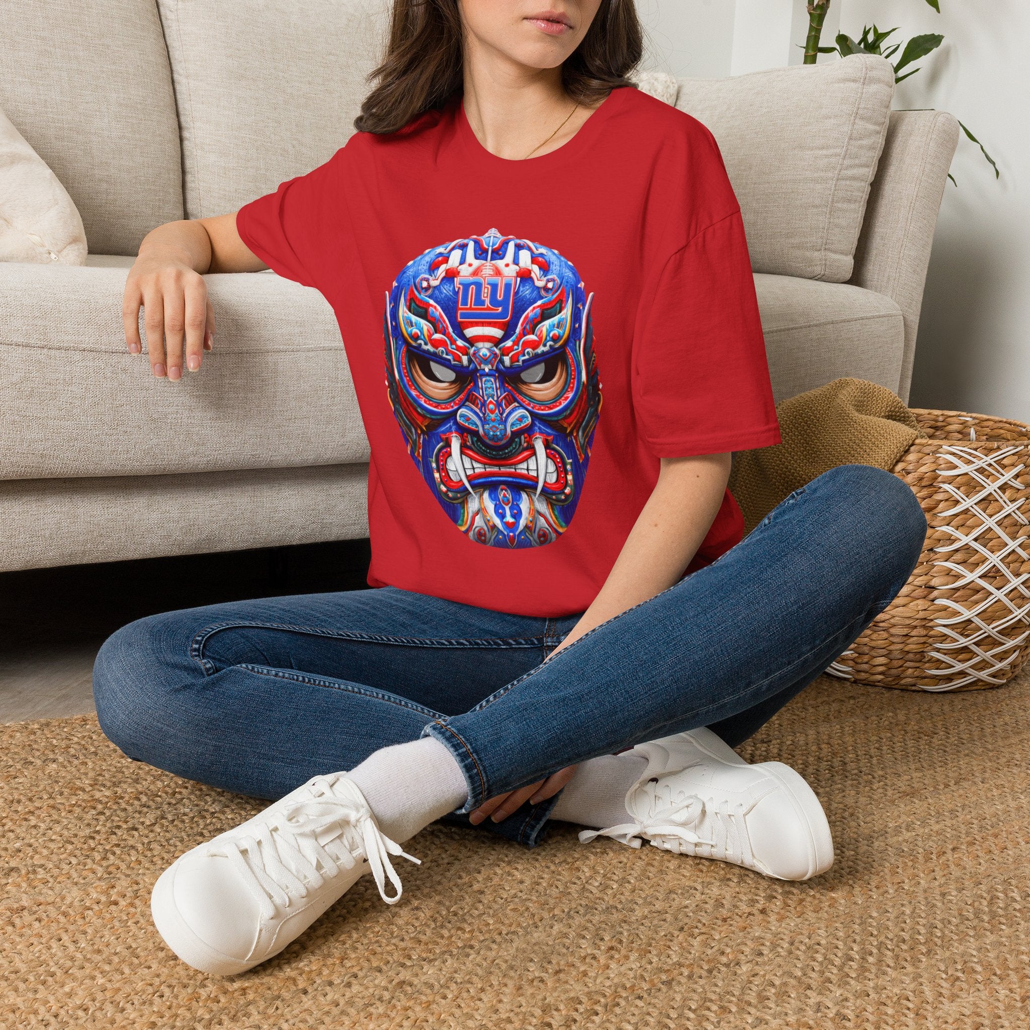 New York Tribal Mask Football Fan T-Shirt