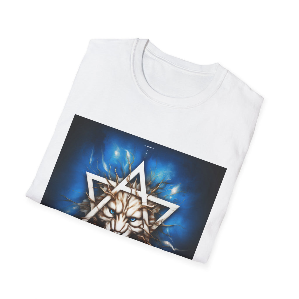 Wolf Star Graphic T‑Shirt — Mystic Geometric Lion/Wolf Design