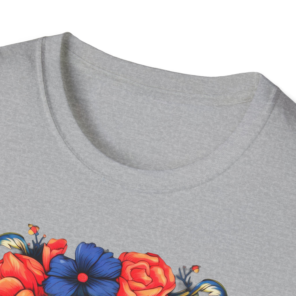 Sugar Skull Floral T-Shirt — Day of the Dead Calavera Tee