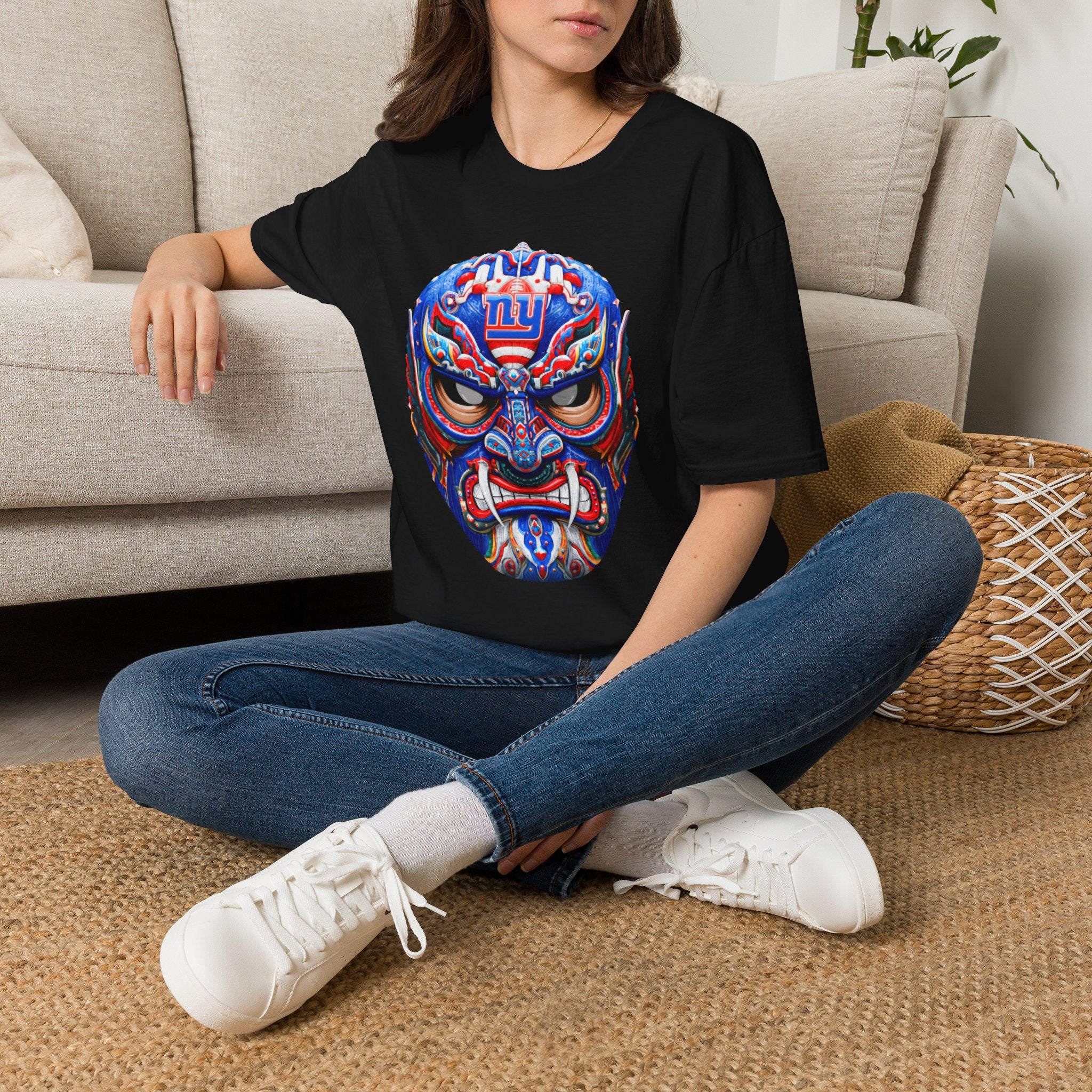 New York Tribal Mask Football Fan T-Shirt
