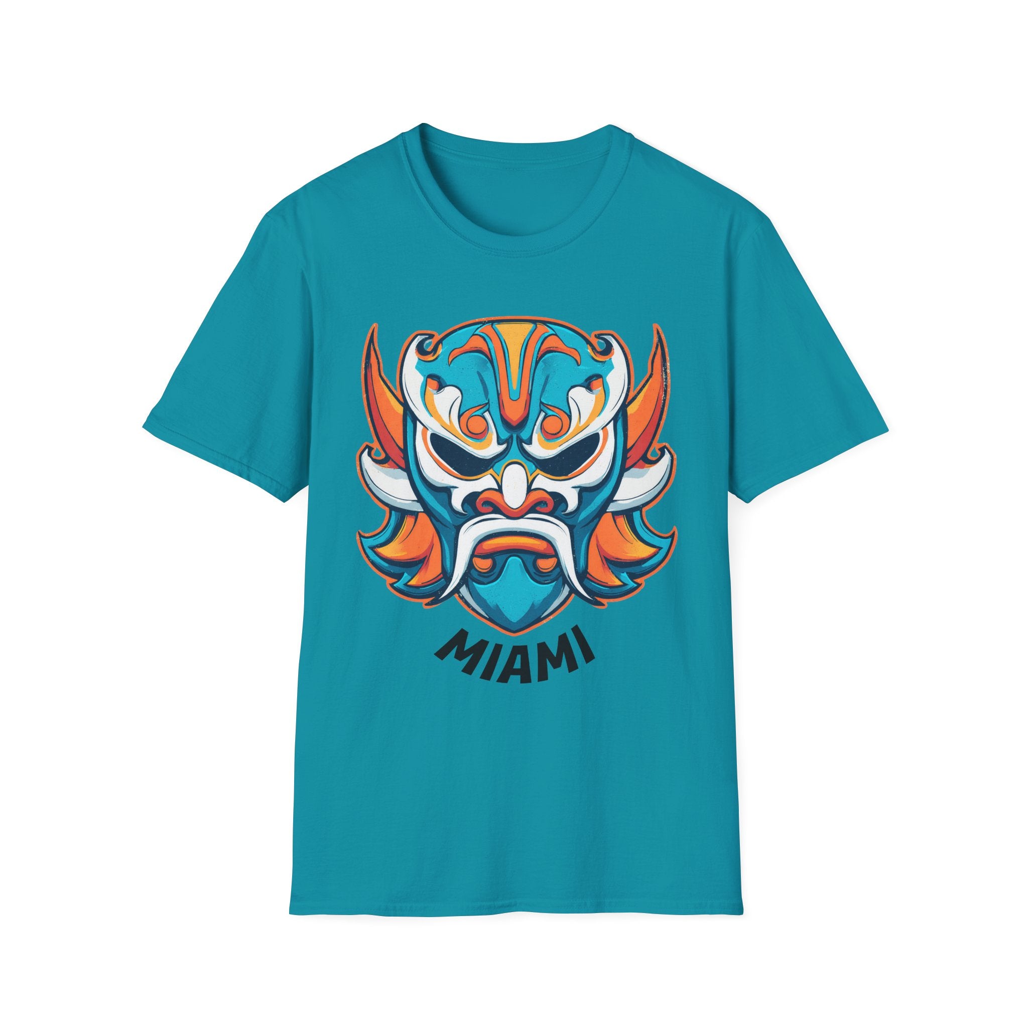 Miami Football Inspired Colorful Mask T‑Shirt