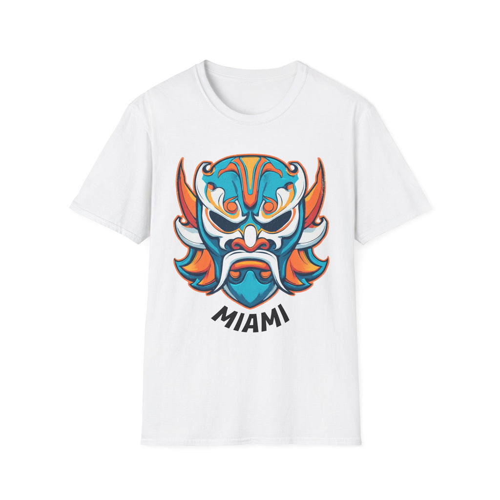 Miami Football Inspired Colorful Mask T‑Shirt