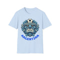 Argentina warrior soccer fan T-shirt inspired by soccer passion and supporter culture.