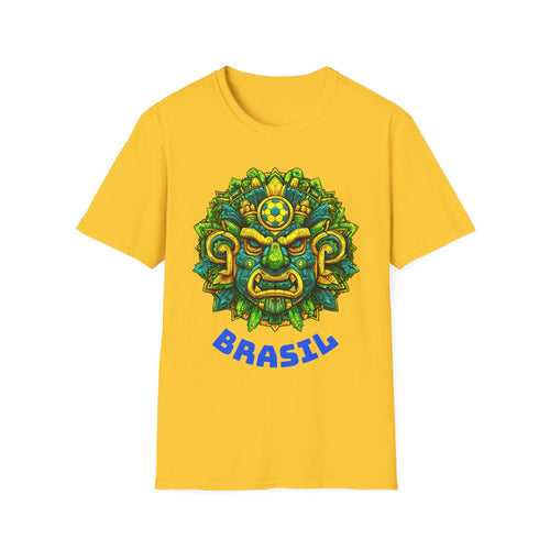 Brazil warrior soccer fan T-shirt inspired by soccer passion and supporter culture.